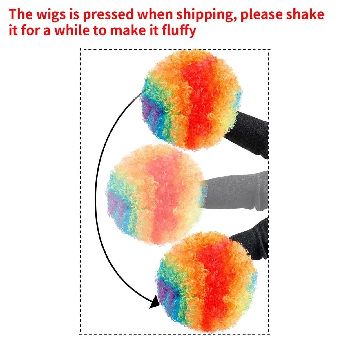 Funny Clown Curly Afro Wigs 6
