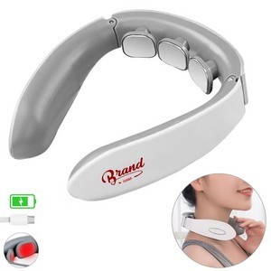 White Rechargeable Electric Neck Massager With Heat Therapy 19