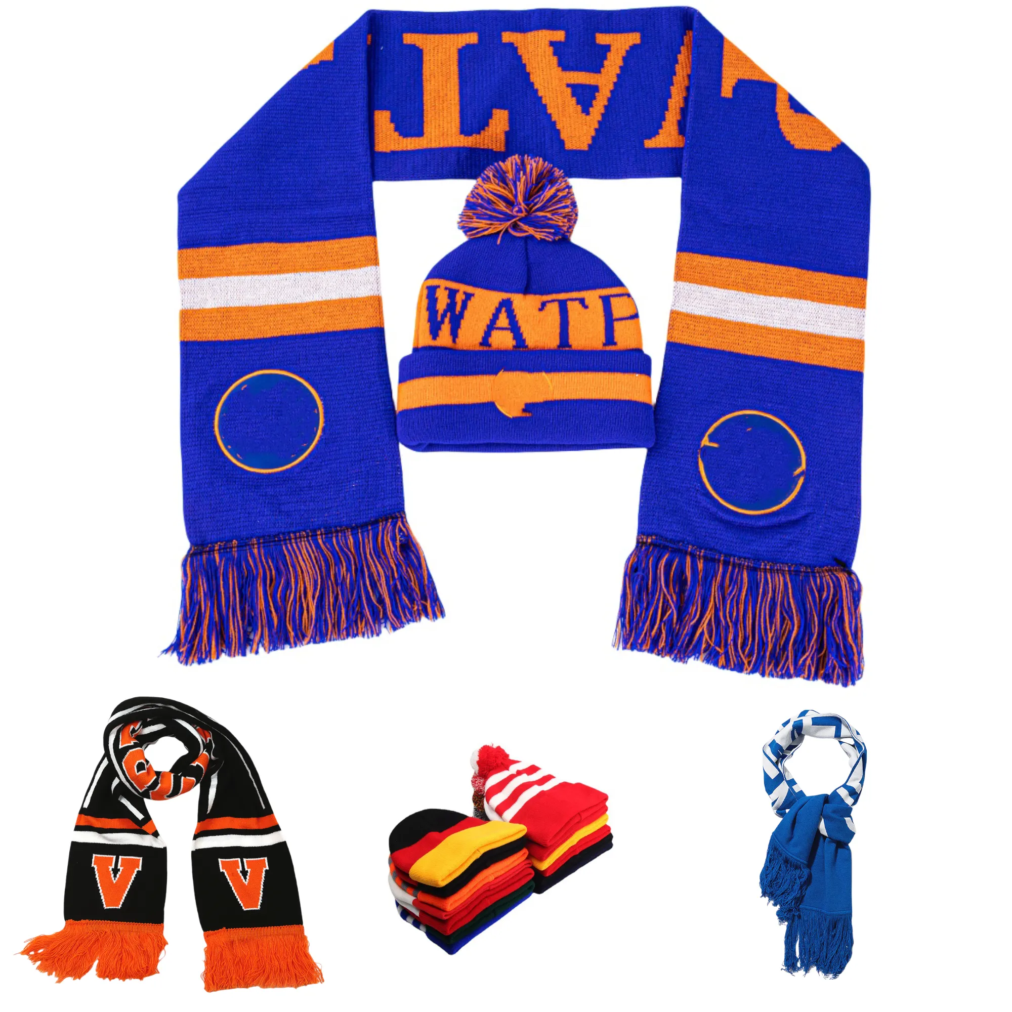 Custom Acrylic Scarf With Beanie Set 1
