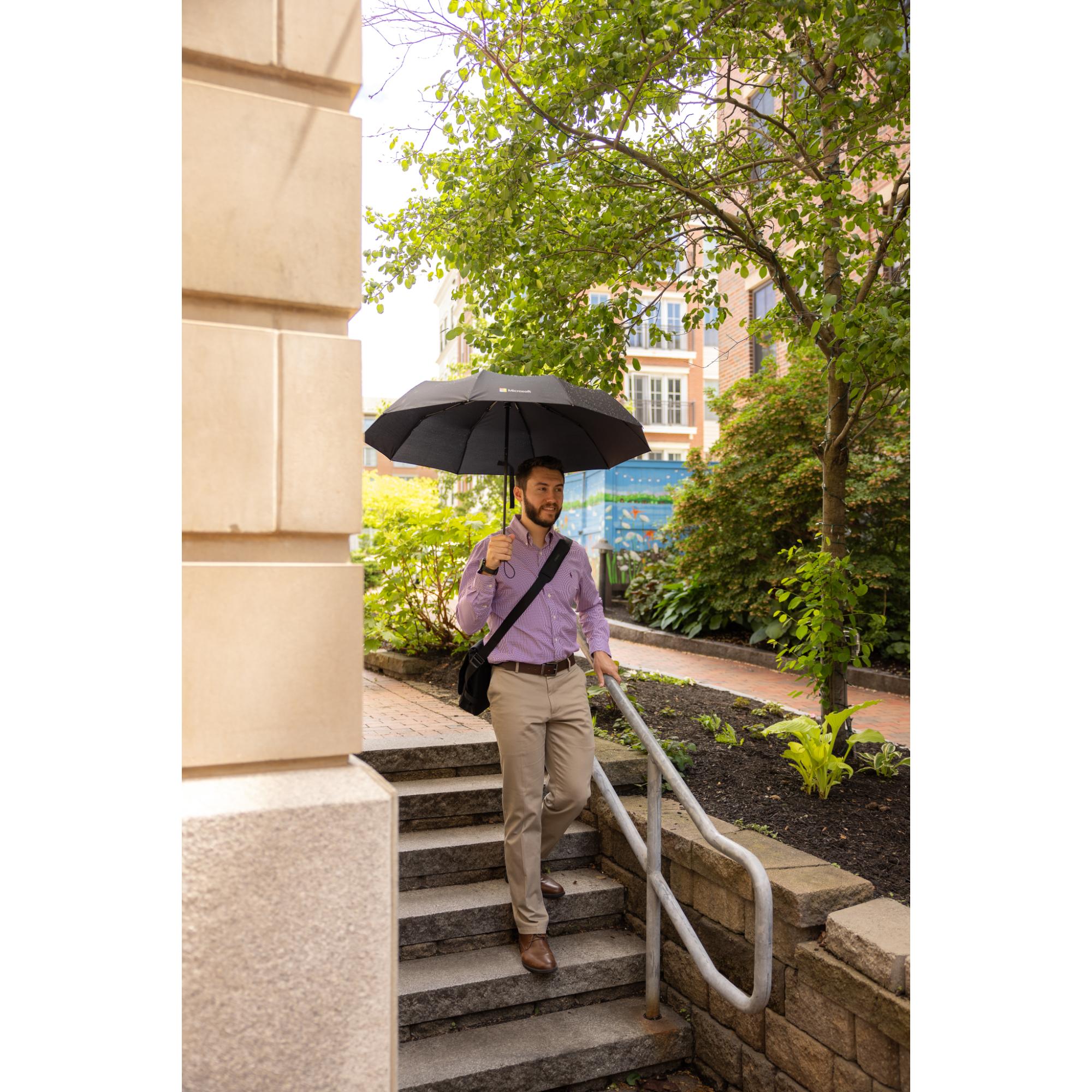 Elements 46" Recycled rPET Auto Open/Close Folding Umbrella 3