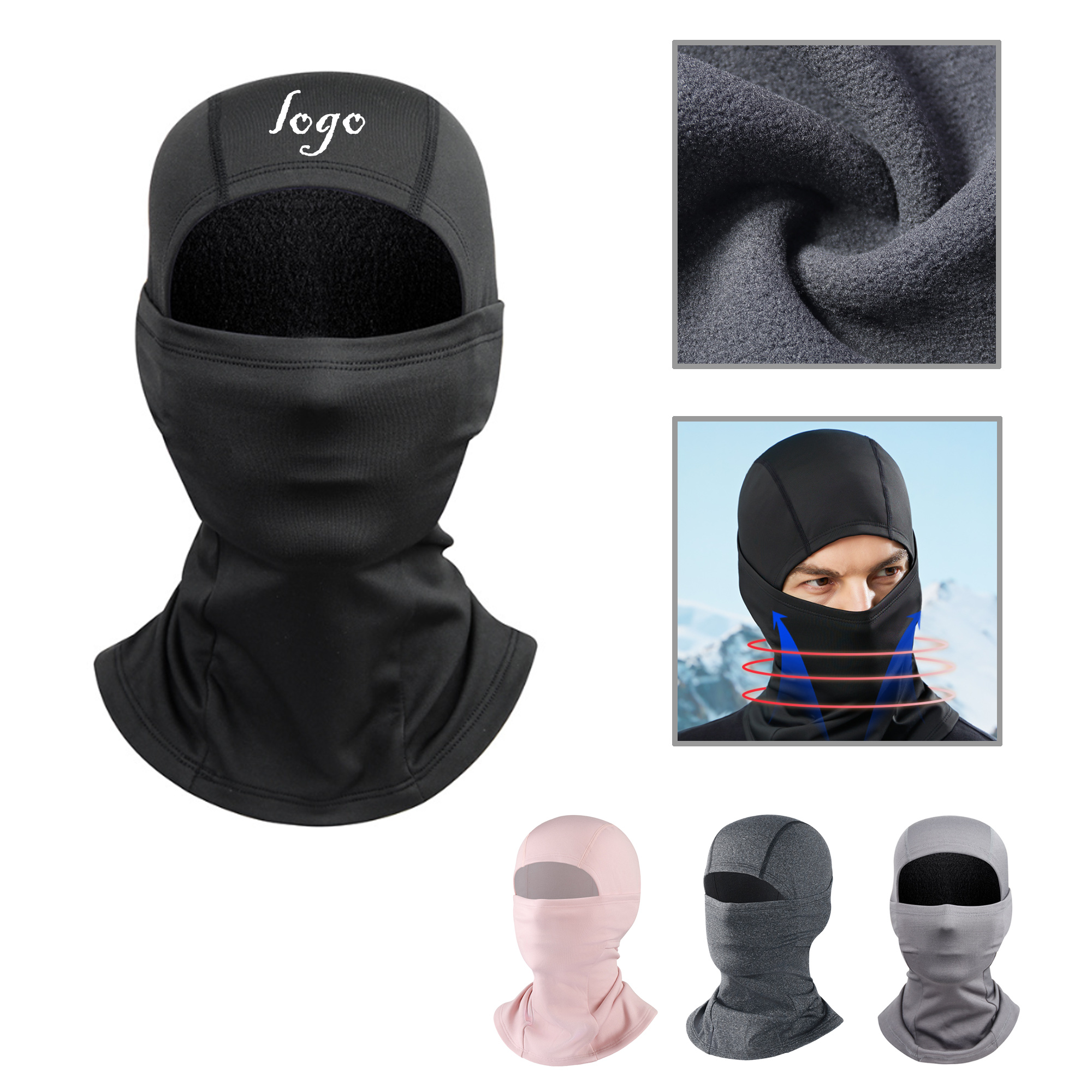 MOQ50 Winter Fleece Waterproof Cycling Face Mask 5