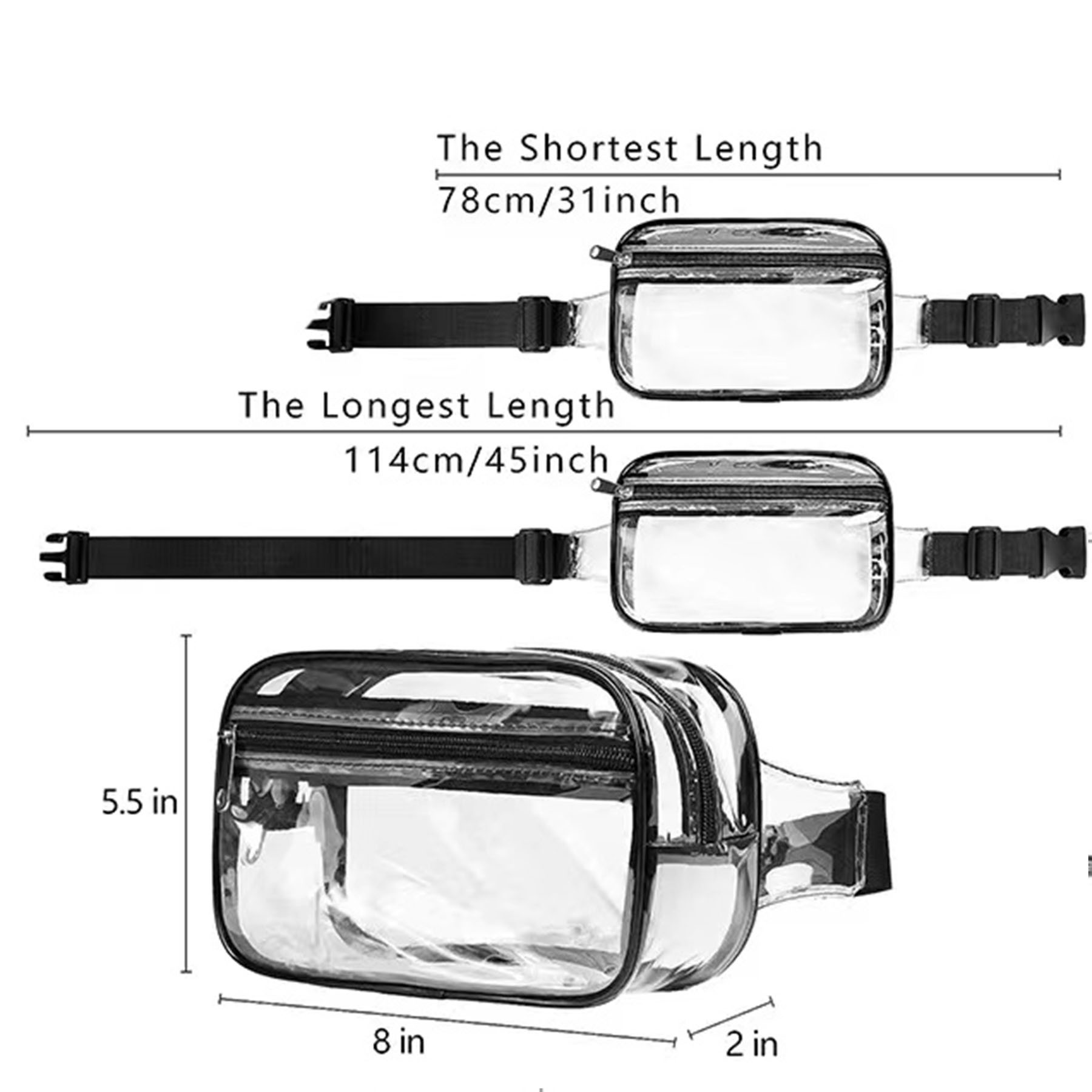Premium Functional Clear Waist Bag 2