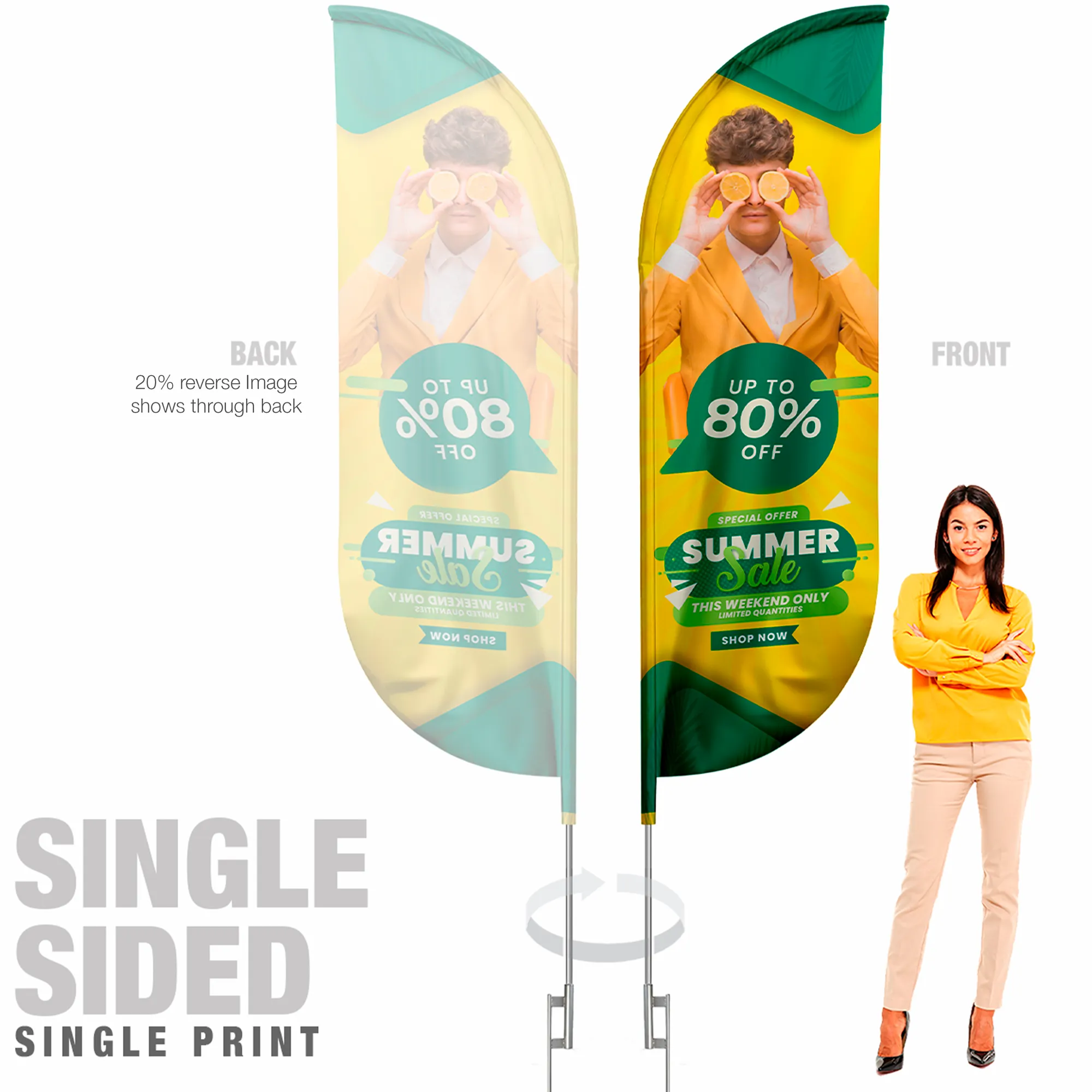 Blade Flag Single Sided Graphic With Hardware 12ft 3