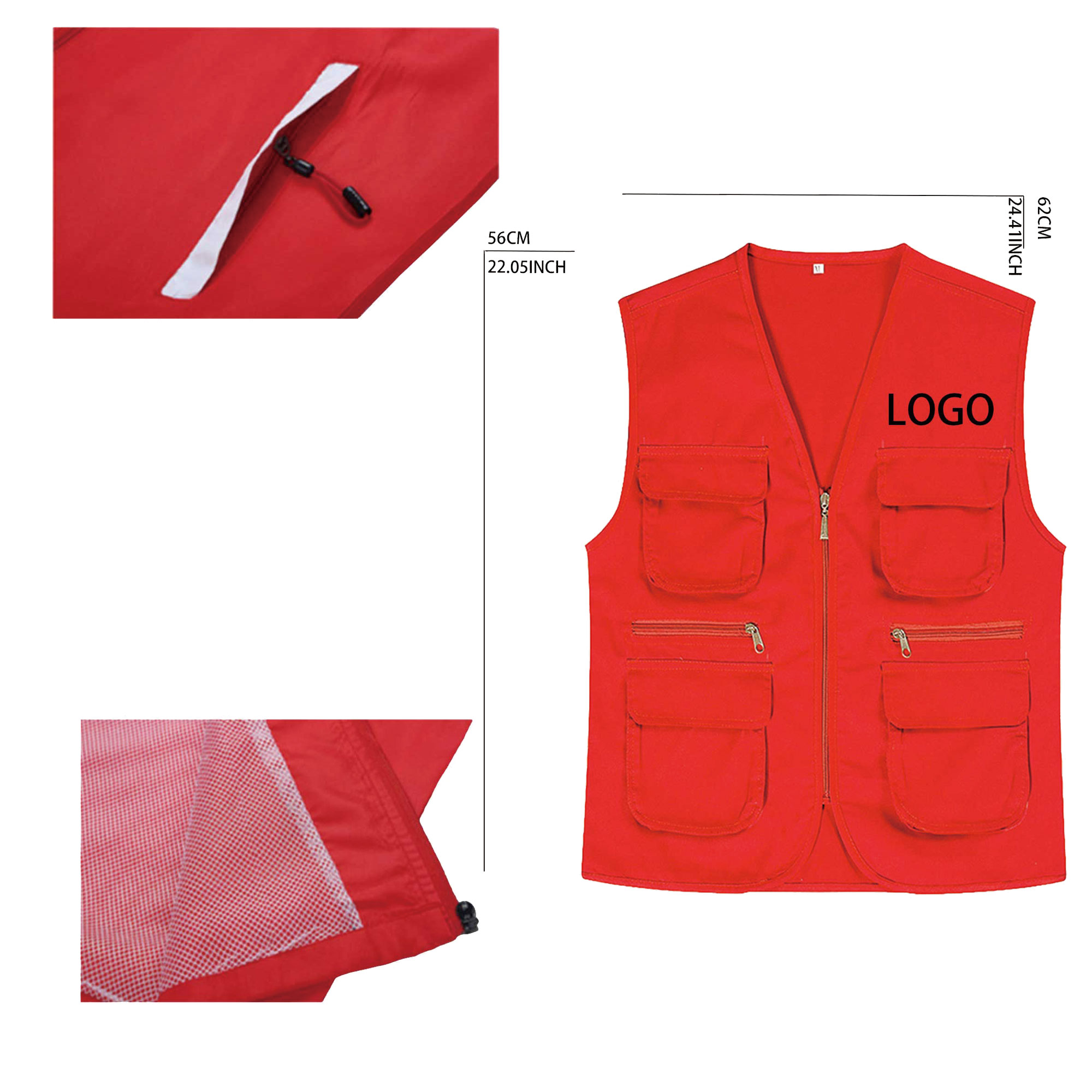 Multi - Pocket Polyester Volunteer Waistcoat 2