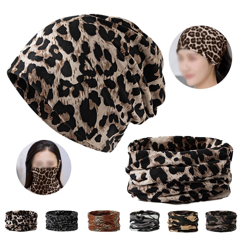 Leopard Print Turban Hat Multipurpose Neck Gaiter 2