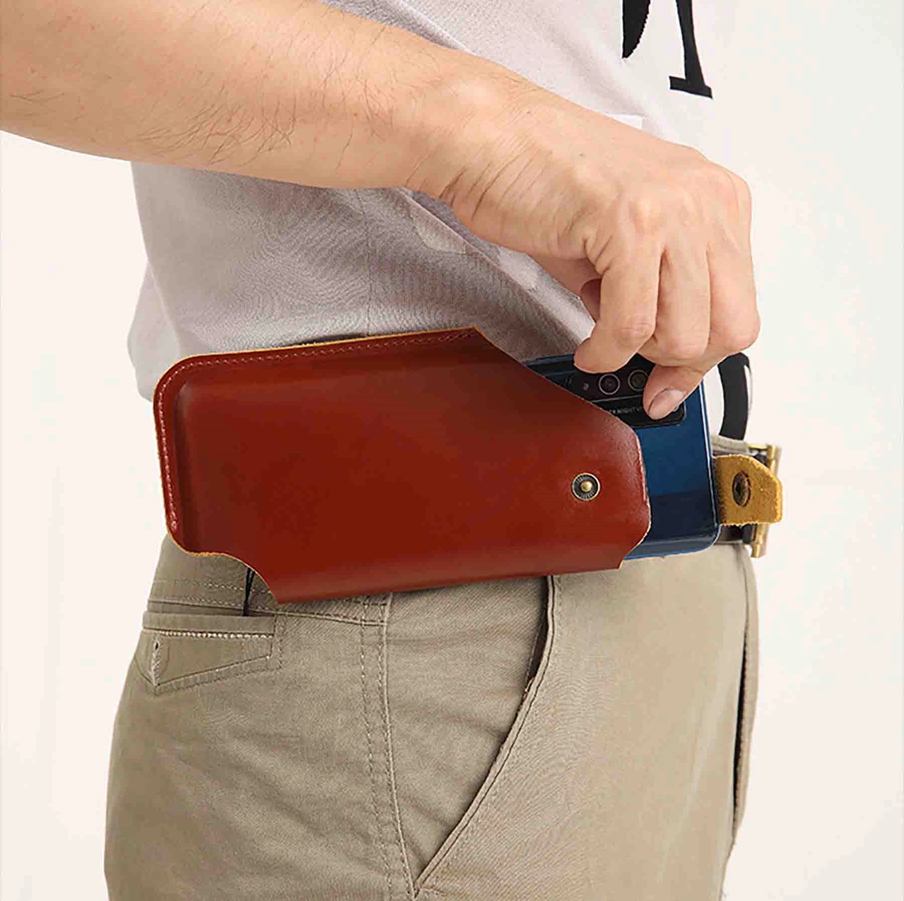 Leather Phone Holster With Belt Clip Loop 10