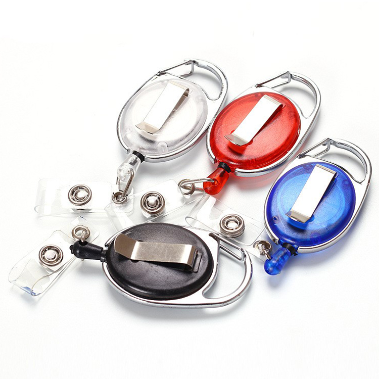Retractable Badge Holders with Carabiner Reel Clips 2
