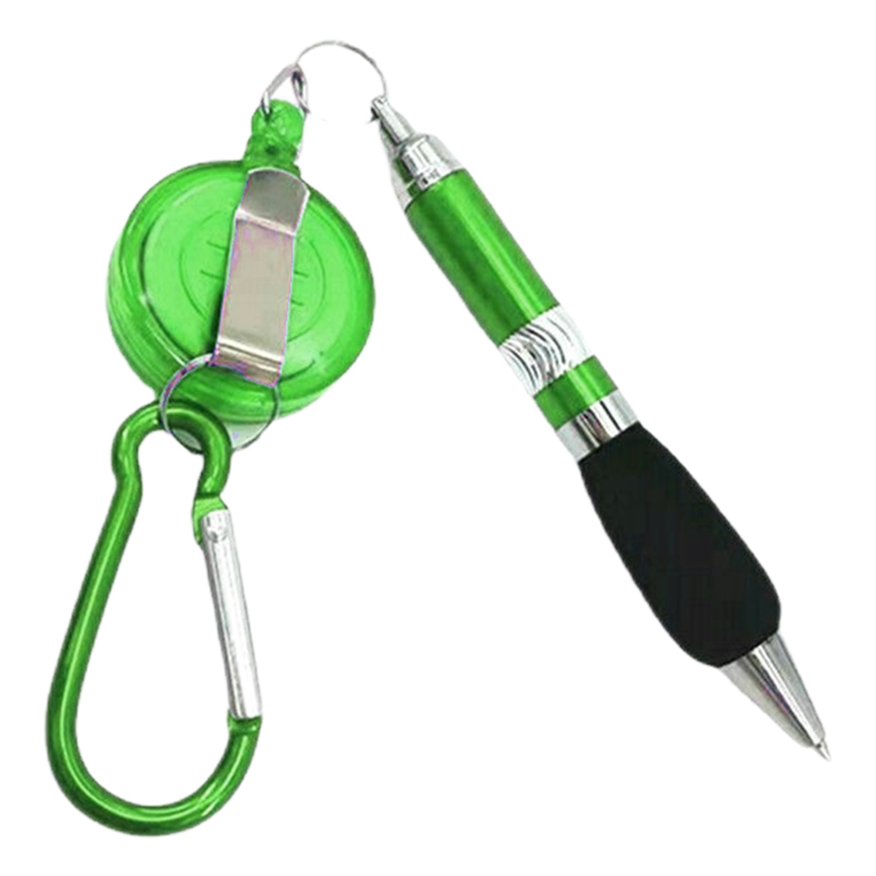Retractable Badge Holder Carabiner Pen 3