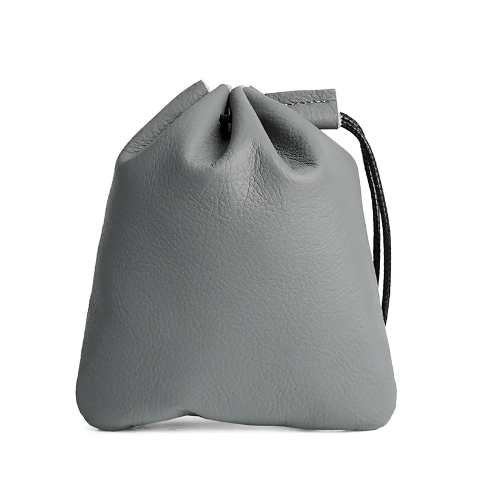 Genuine Leather Coin Purse Drawstring Storage Bag 7