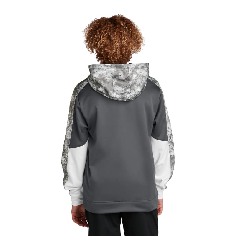 Sport-Tek Youth Sport-Wick Mineral Freeze Fleece Colorblock Hooded Pullover. 18