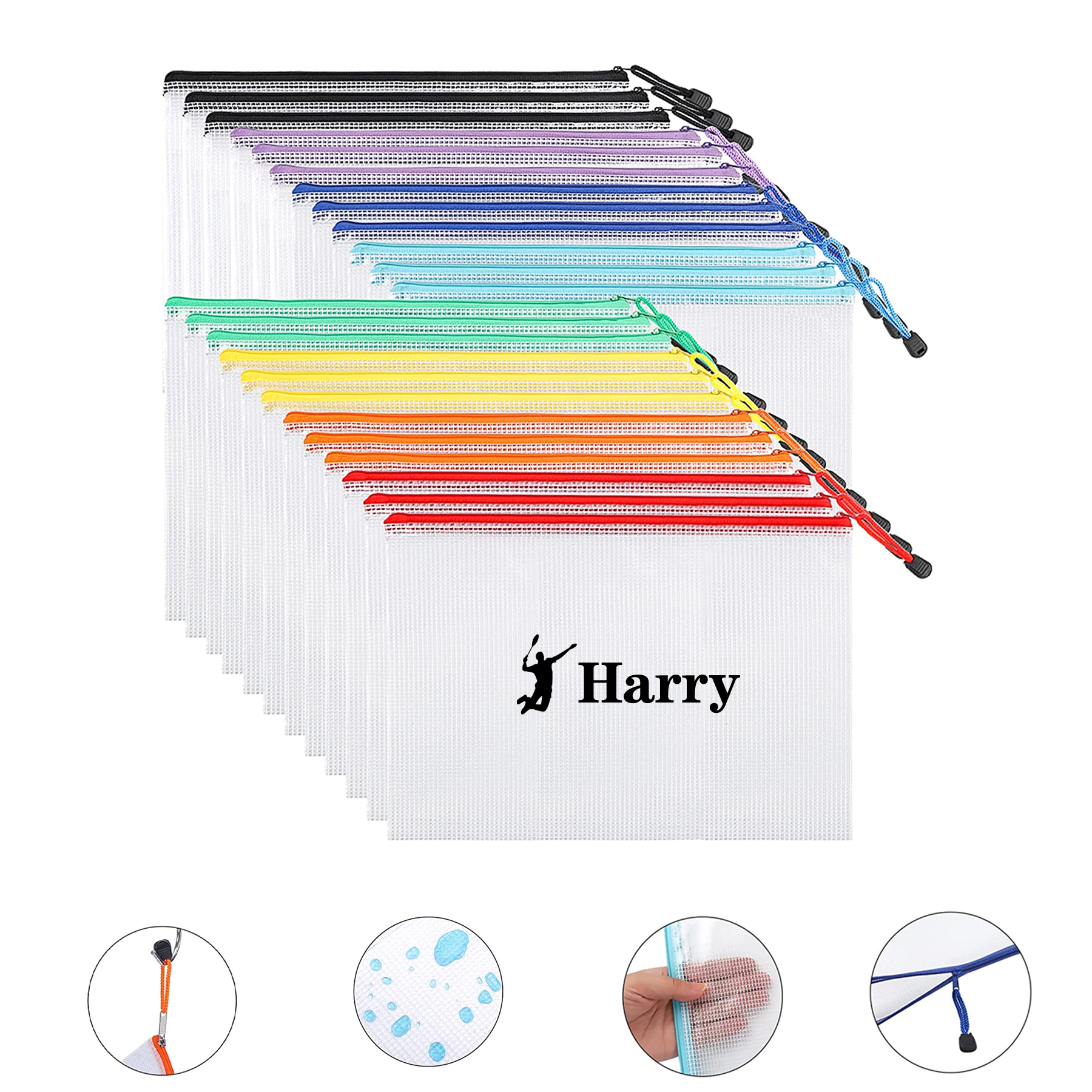 Zipper Pencil Pouch Plastic Zip File Bags 4