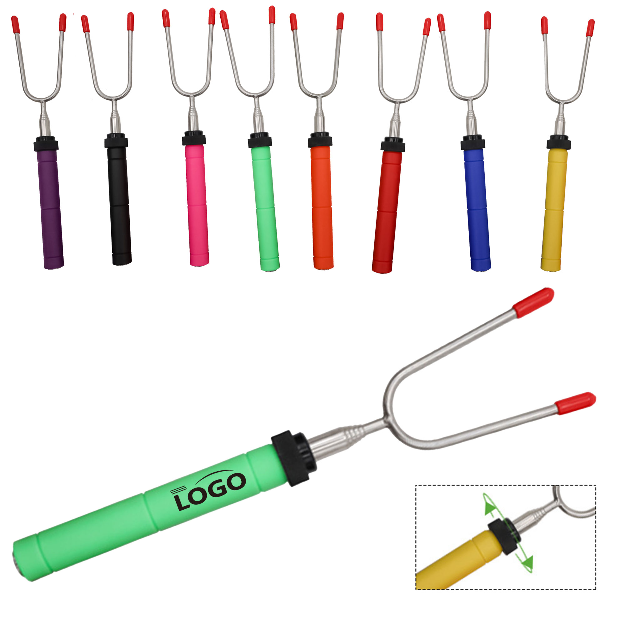Telescopic Stainless Steel Grilling Fork 2