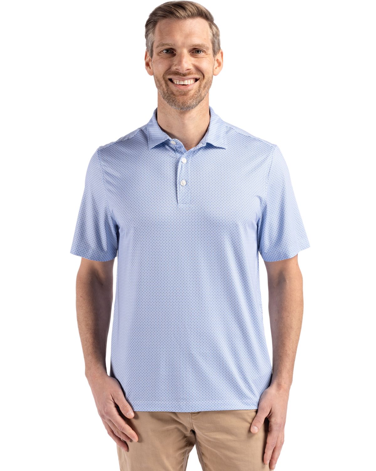 Cutter & Buck Pike Recycled Diamond Dot Print Mens Polo 17