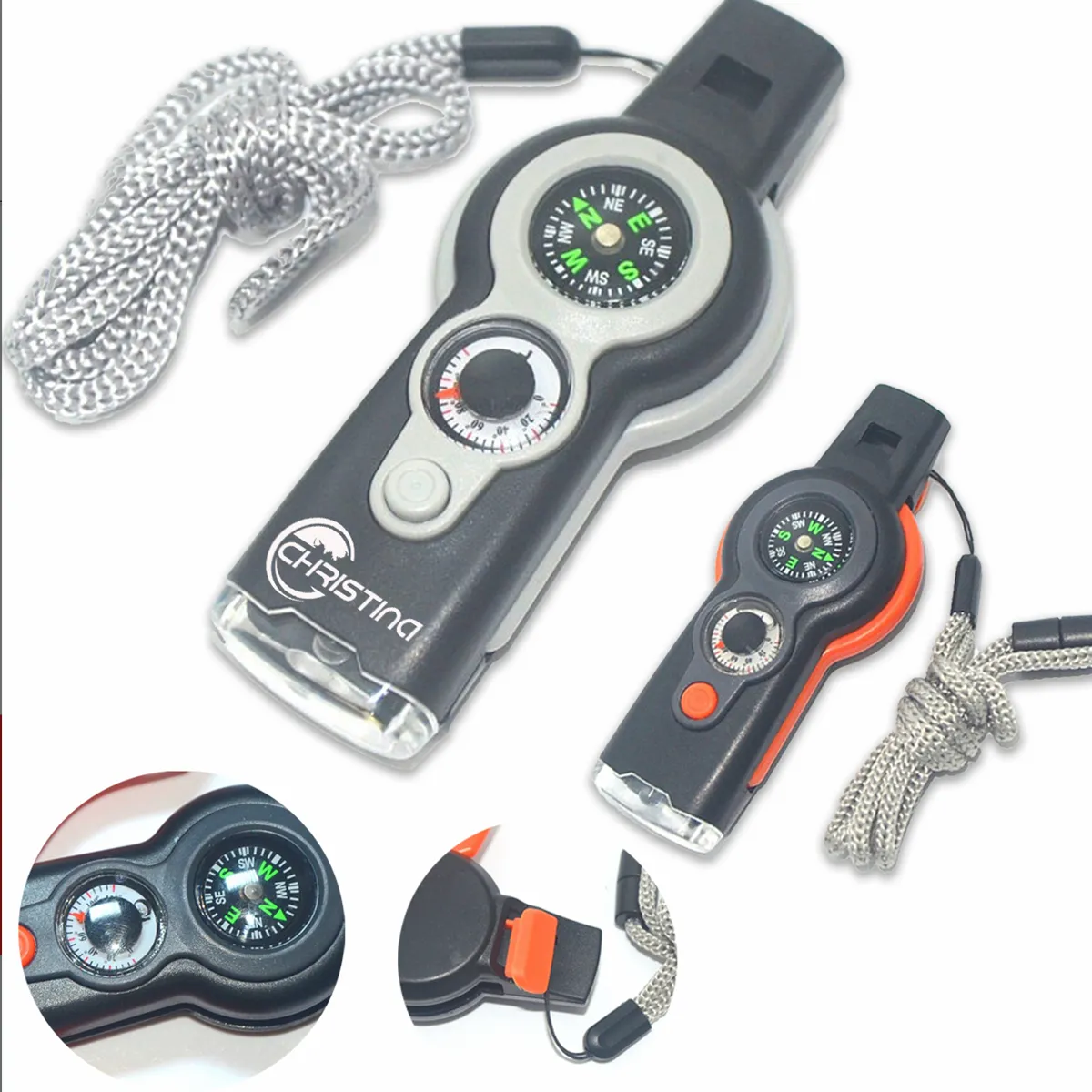 Lightweight 7 In 1 Multi-functional Survival Whistle 2