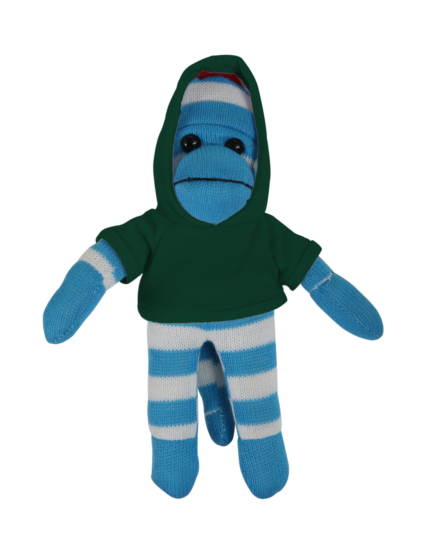soft plush Blue Sock Monkey with hoodie 4