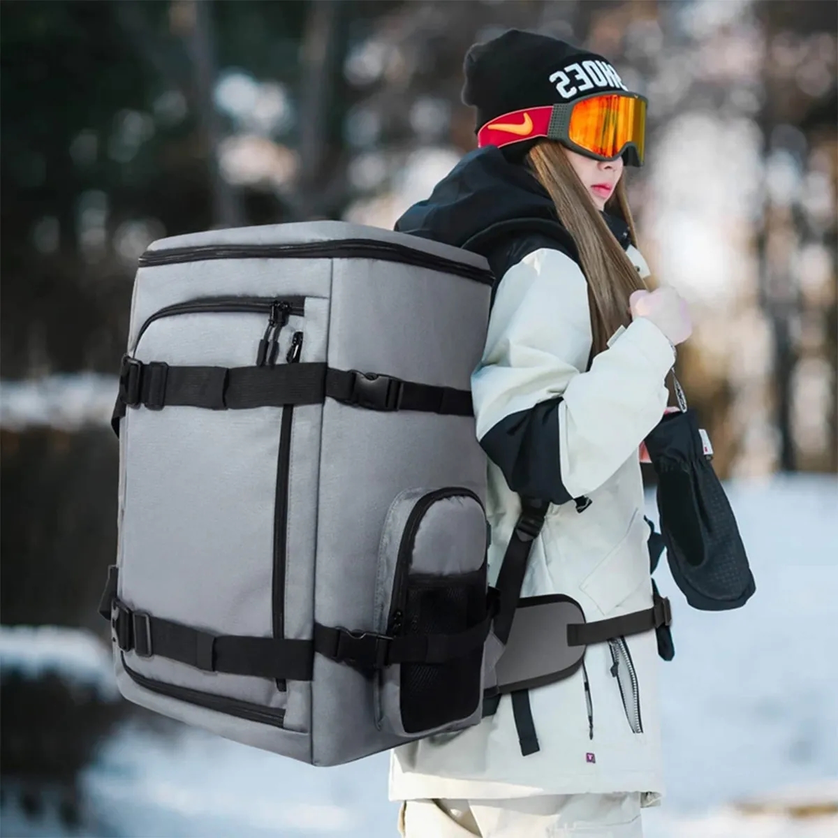 60L Large Capacity 900D Waterproof Ski Boot Bag Backpack 2