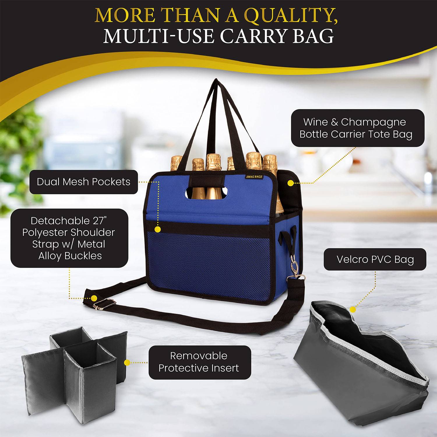 Foldable Multiuse Bottle Carrier Tote Bag 8