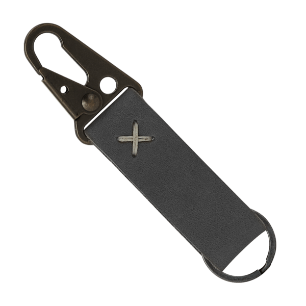 Busker Leather Keychain with Antique Nickel Carabiner 101