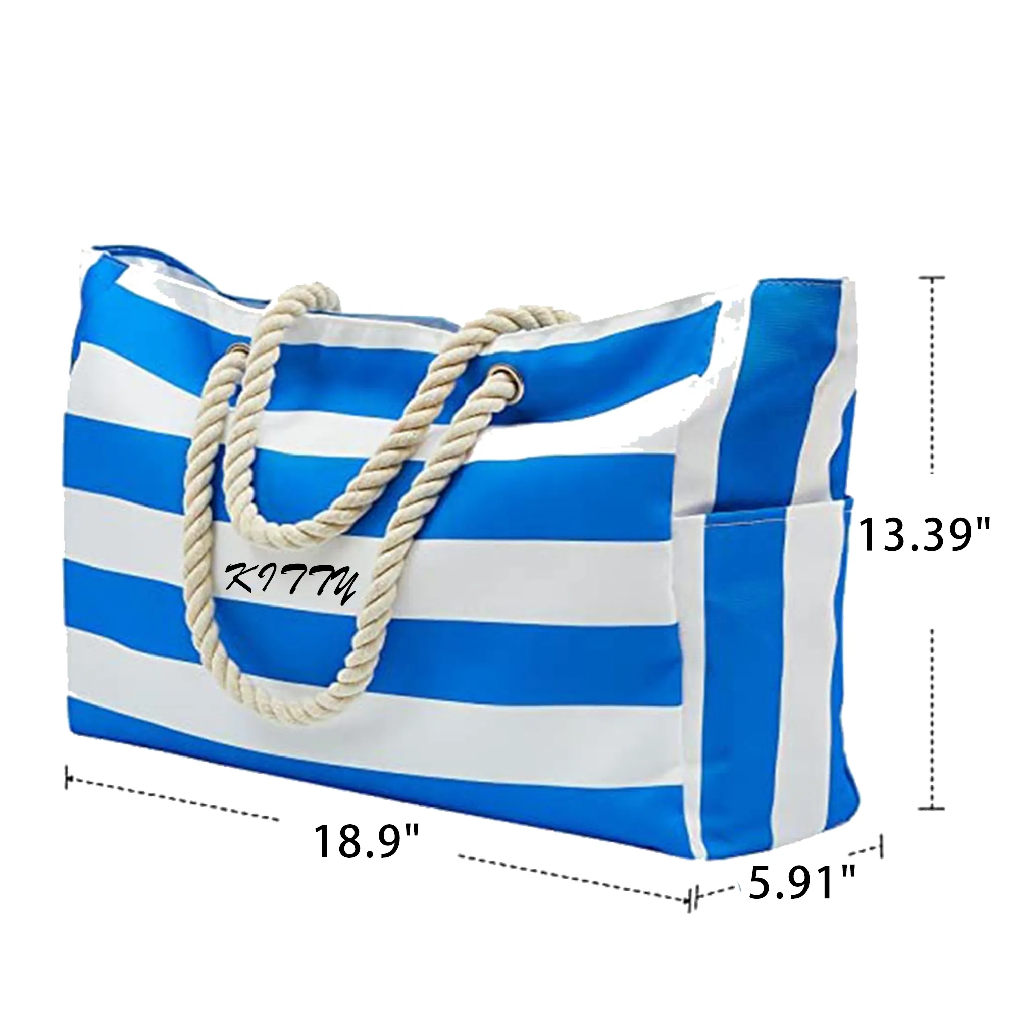 Striped Large-Capacity Travel Beach Bag 3