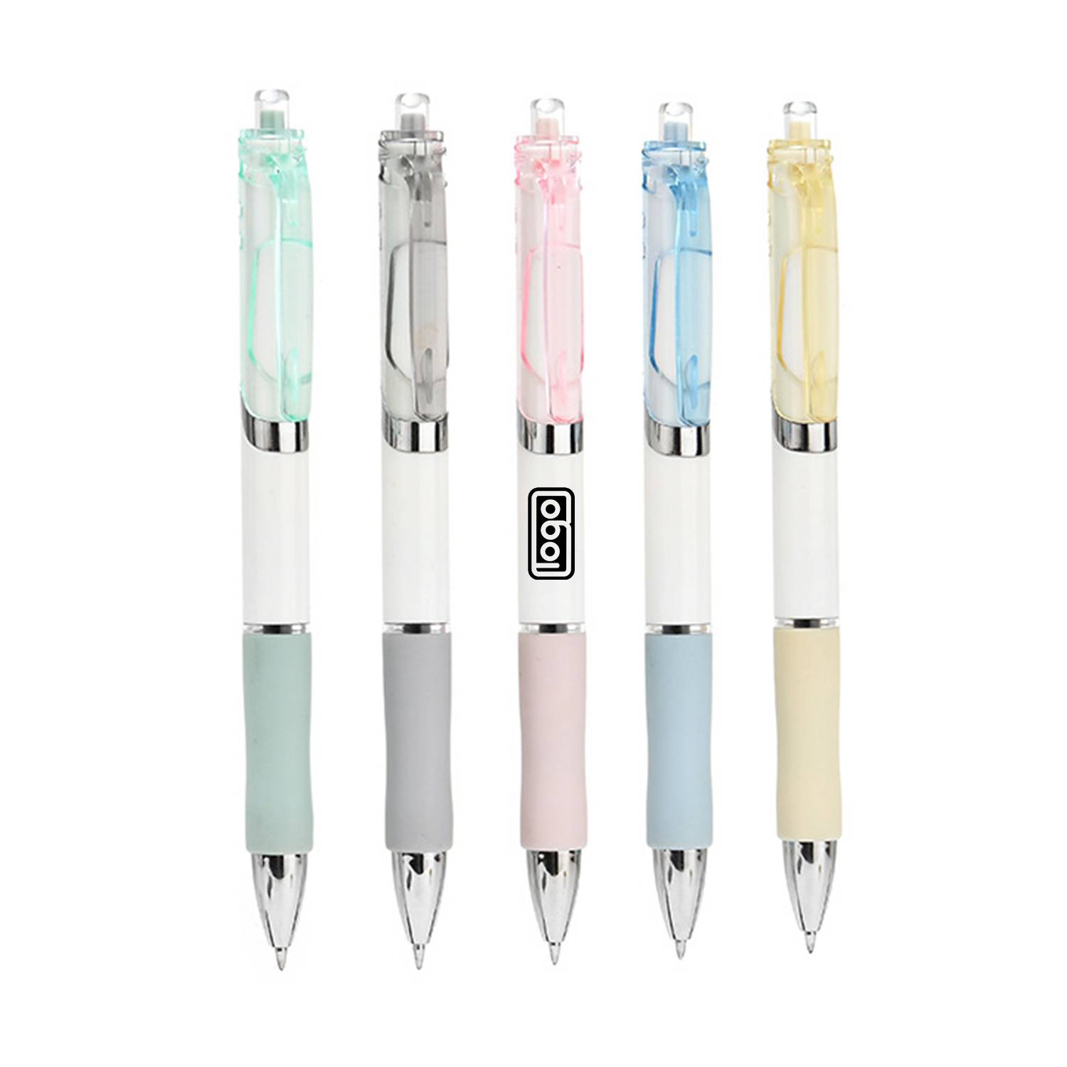 0.5mm Macaron Retractable Ballpoint Pen w/ Silicone Grip 5