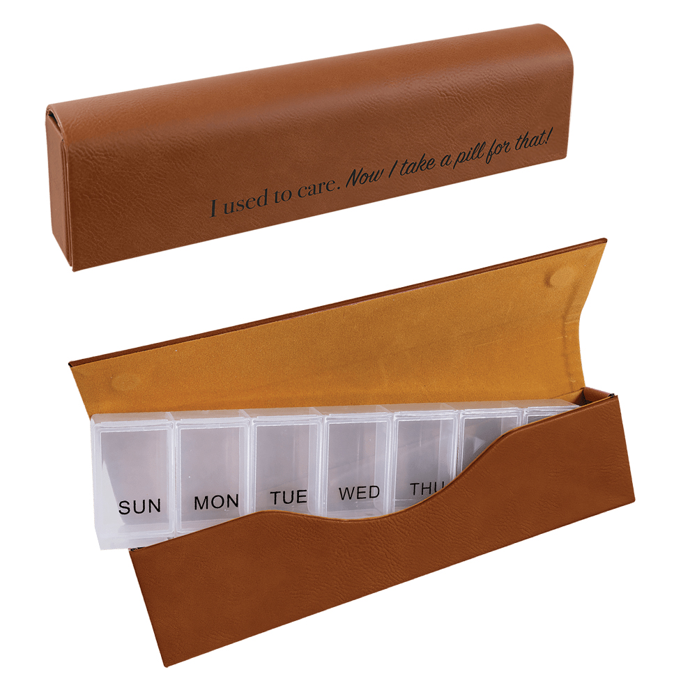 GENUINE LASERABLE LEATHERETT PILL CONTAINER 1