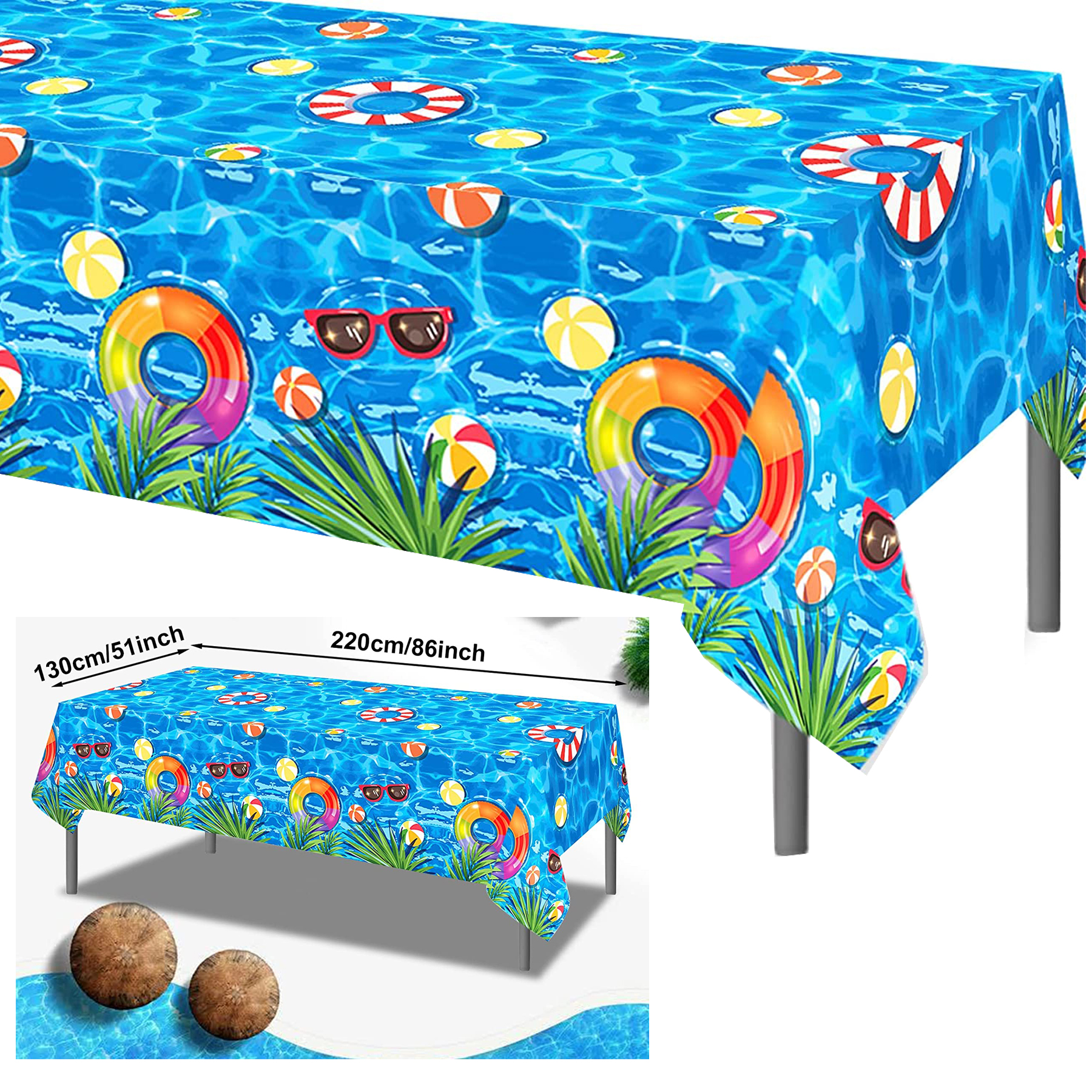 Disposable Pool Party Tablecloth Summer Beach Tablecloth