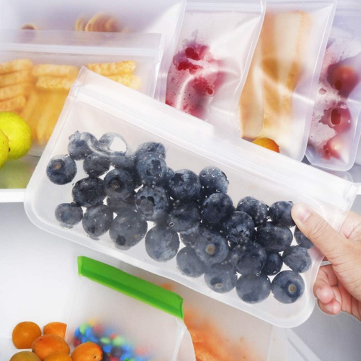 Reusable Food Storage Bags with Color Zip Seal 8