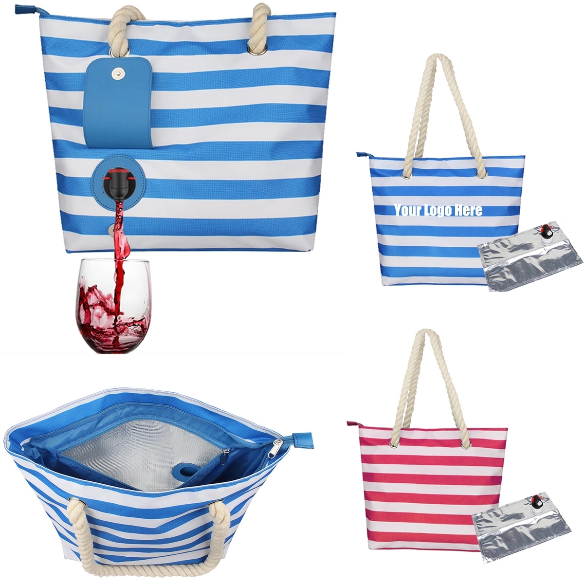 Beach Wine Purse With Hidden Insulated Compartment 14