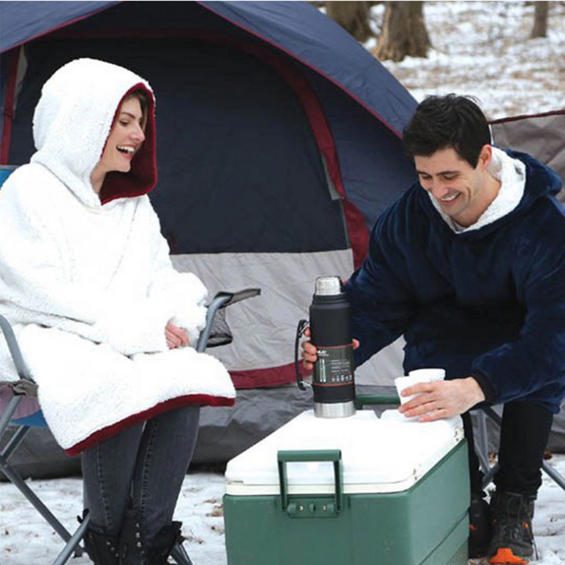 Oversized Microfiber & Sherpa Wearable Blanket 21