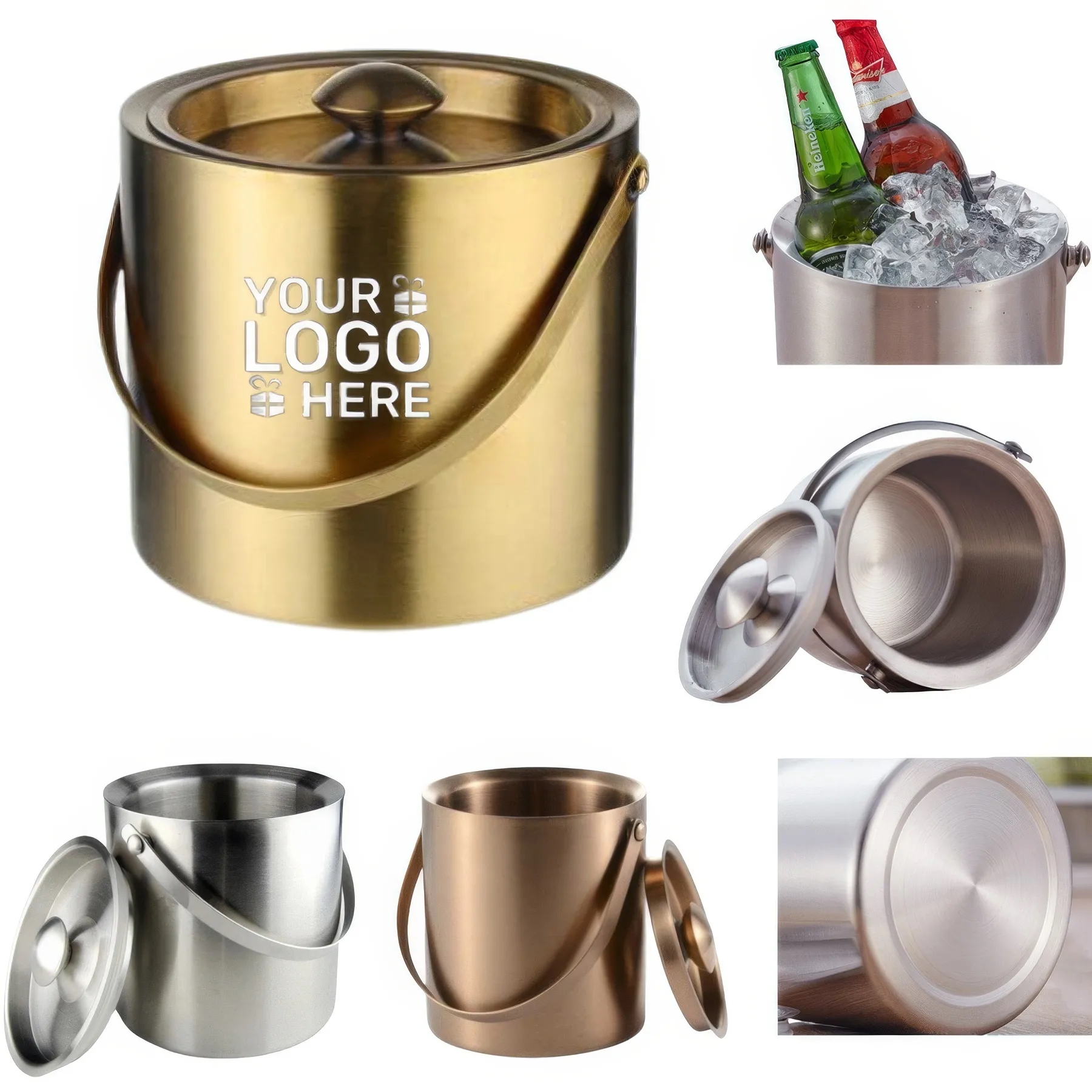 Double Wall Stainless Steel Insulated Ice Buckets 2