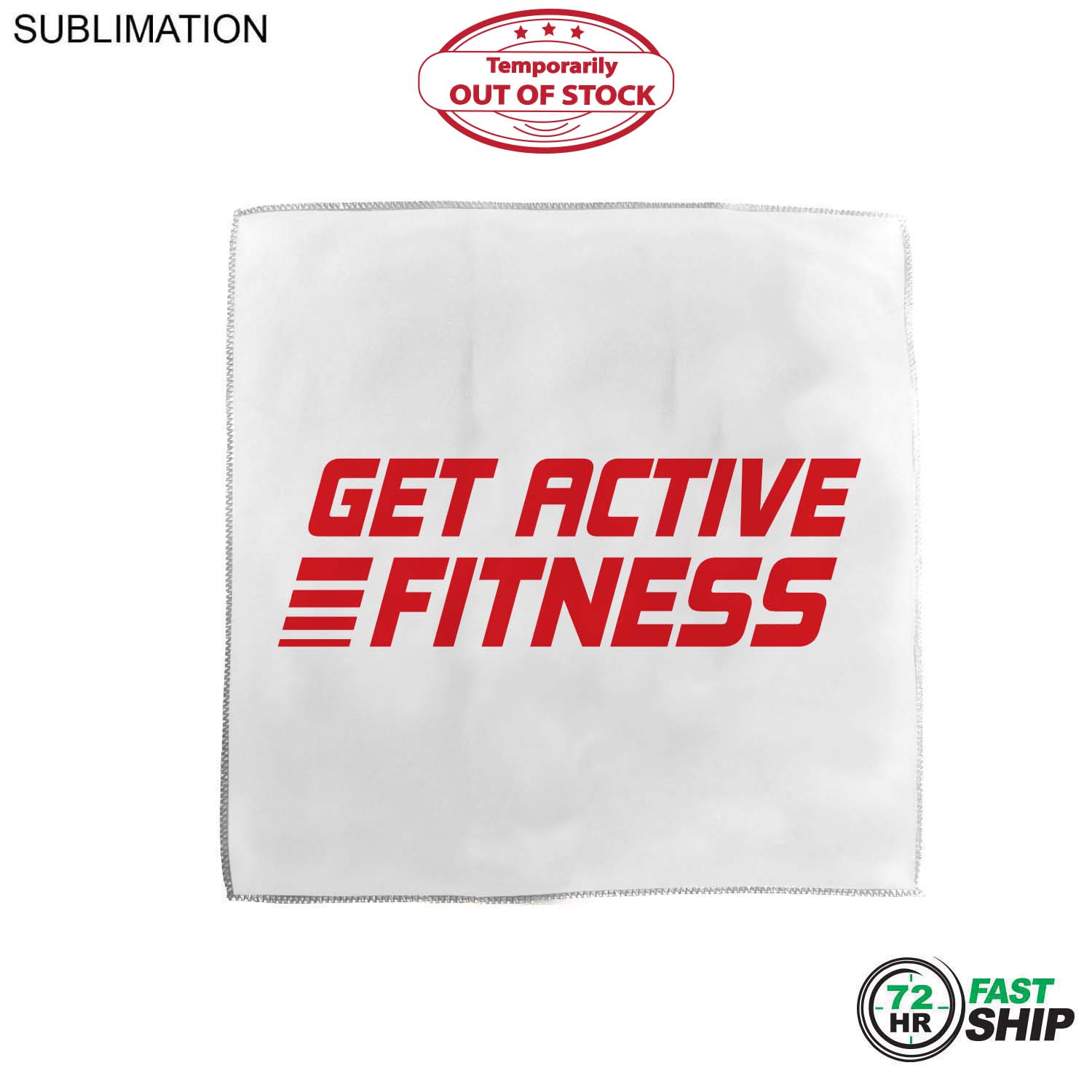 72 Hr Fast Ship - Microfiber Moisture Wicking, Cooling, Sweat, Suede Towel, 15x15, Sublimated 5