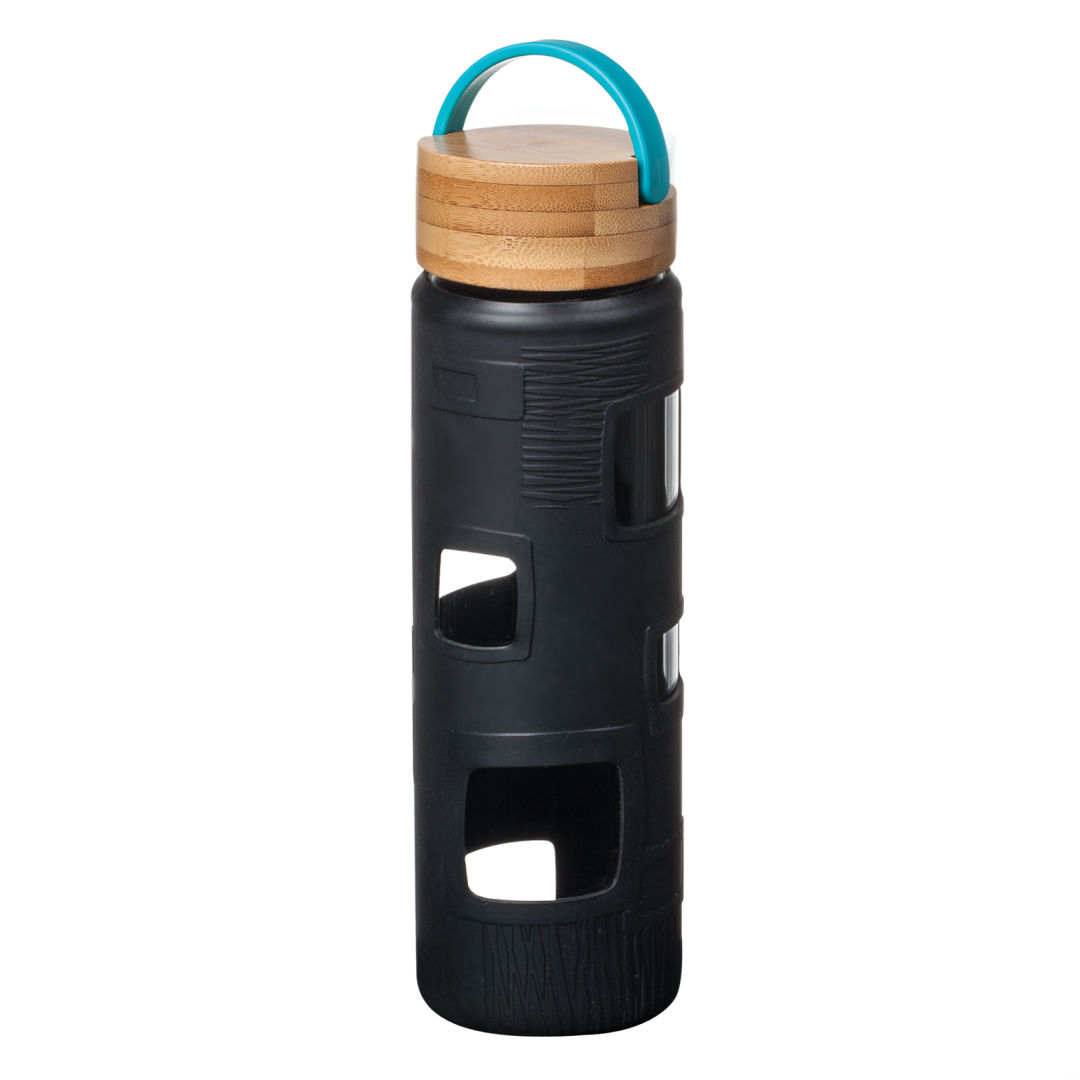 Astral Bottle w/Teal Lid - 22oz, custom glassware with logo imprint 12