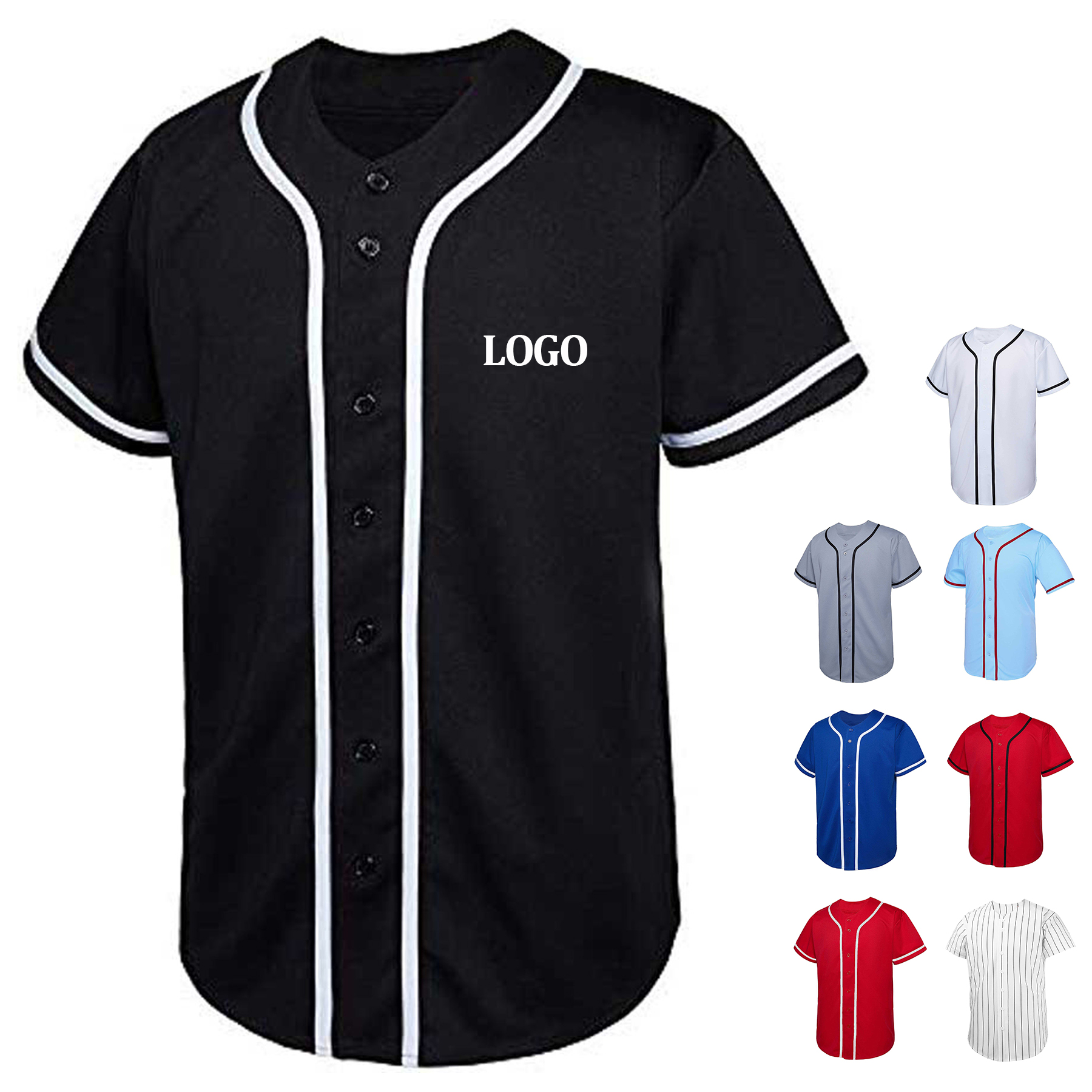Mens Baseball Jersey Button Down Shirts 3