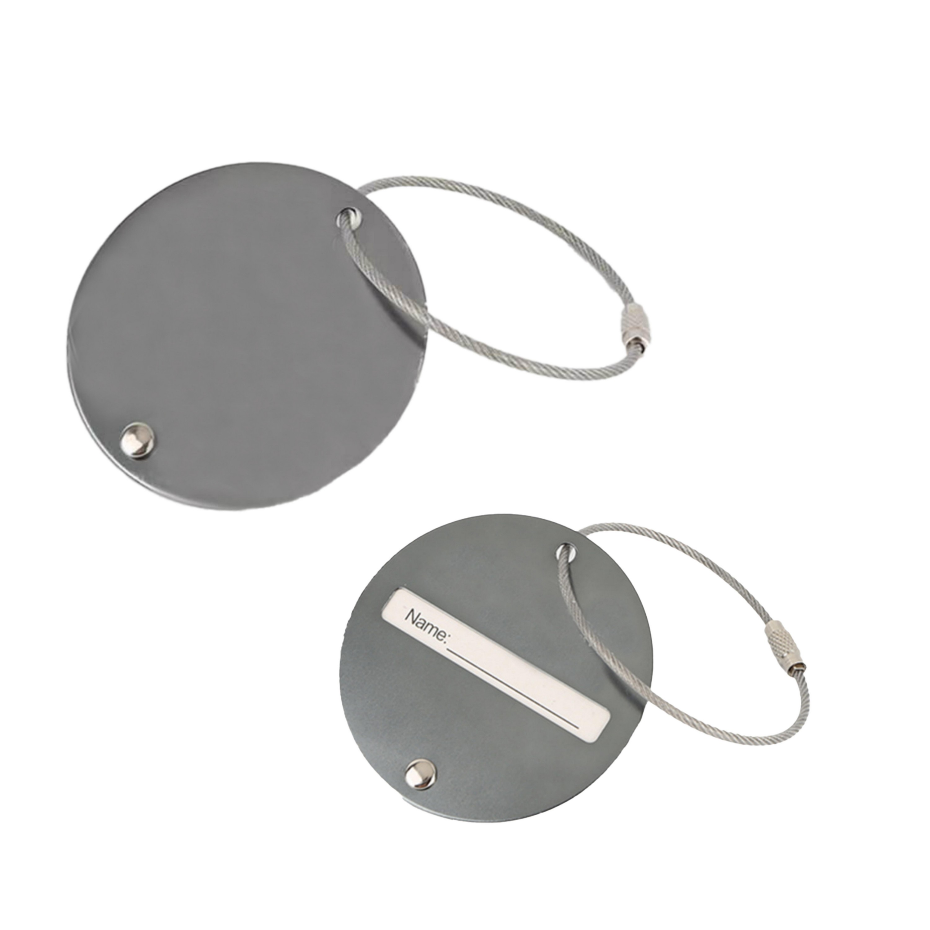 Round Aluminum Luggage Tag 2