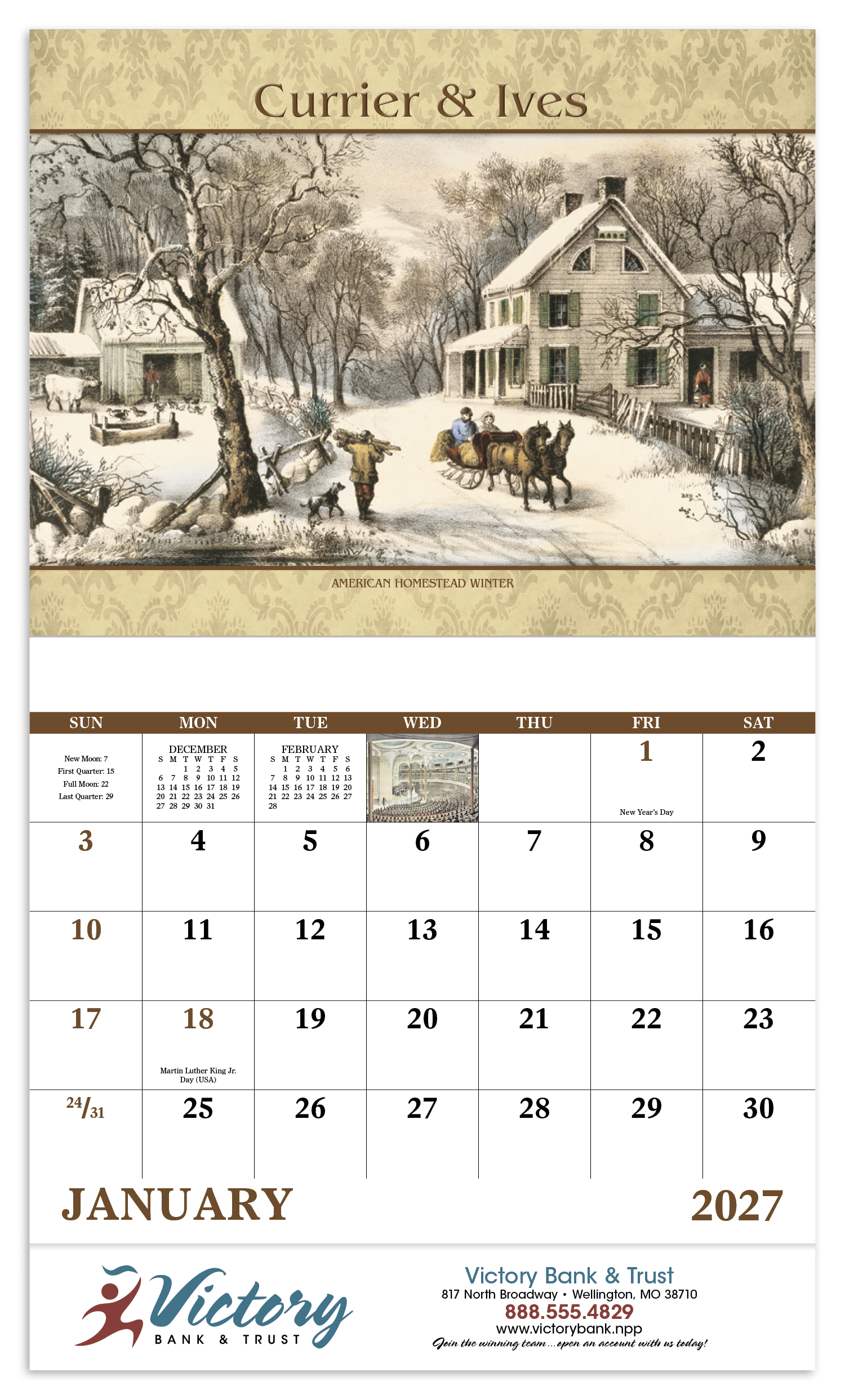 Good Value™ Currier & Ives - Stapled Calendar 32
