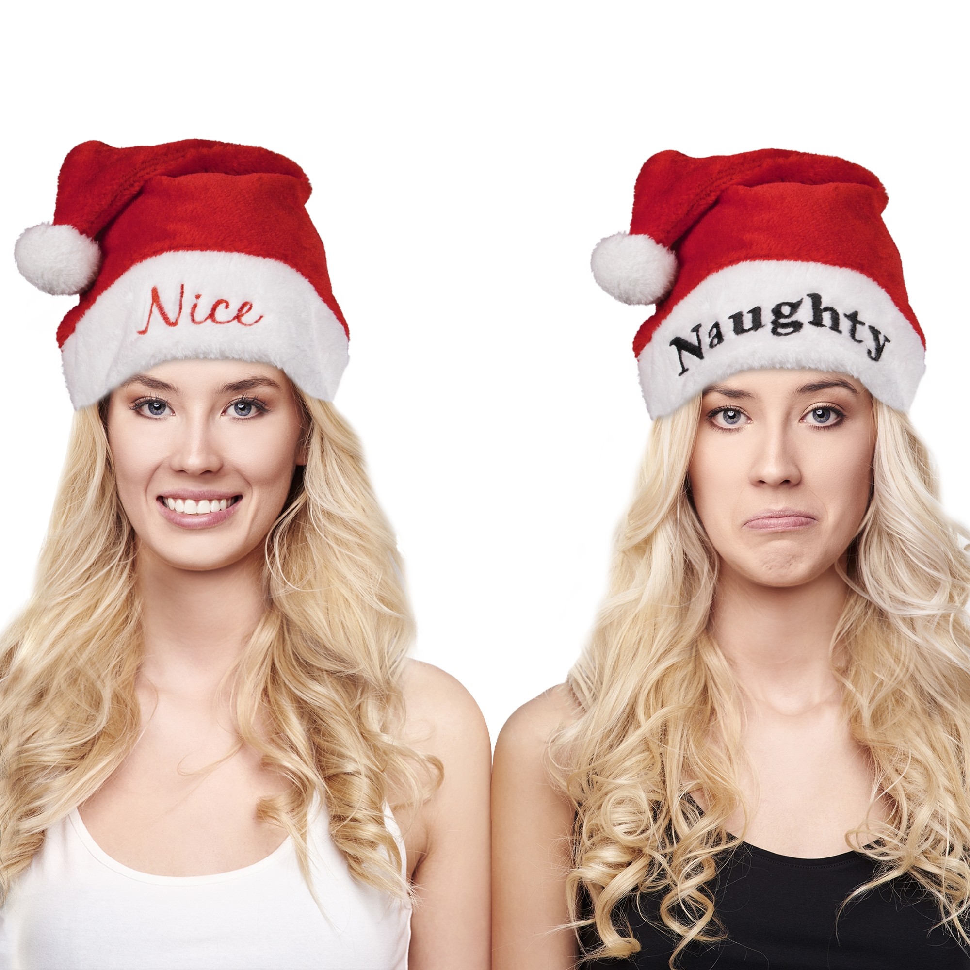 Nice & Naughty Santa Hats 4