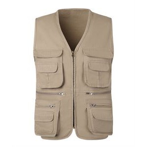 Men's Multi Pockets 100% Cotton Cargoes Fisherman Vest 8