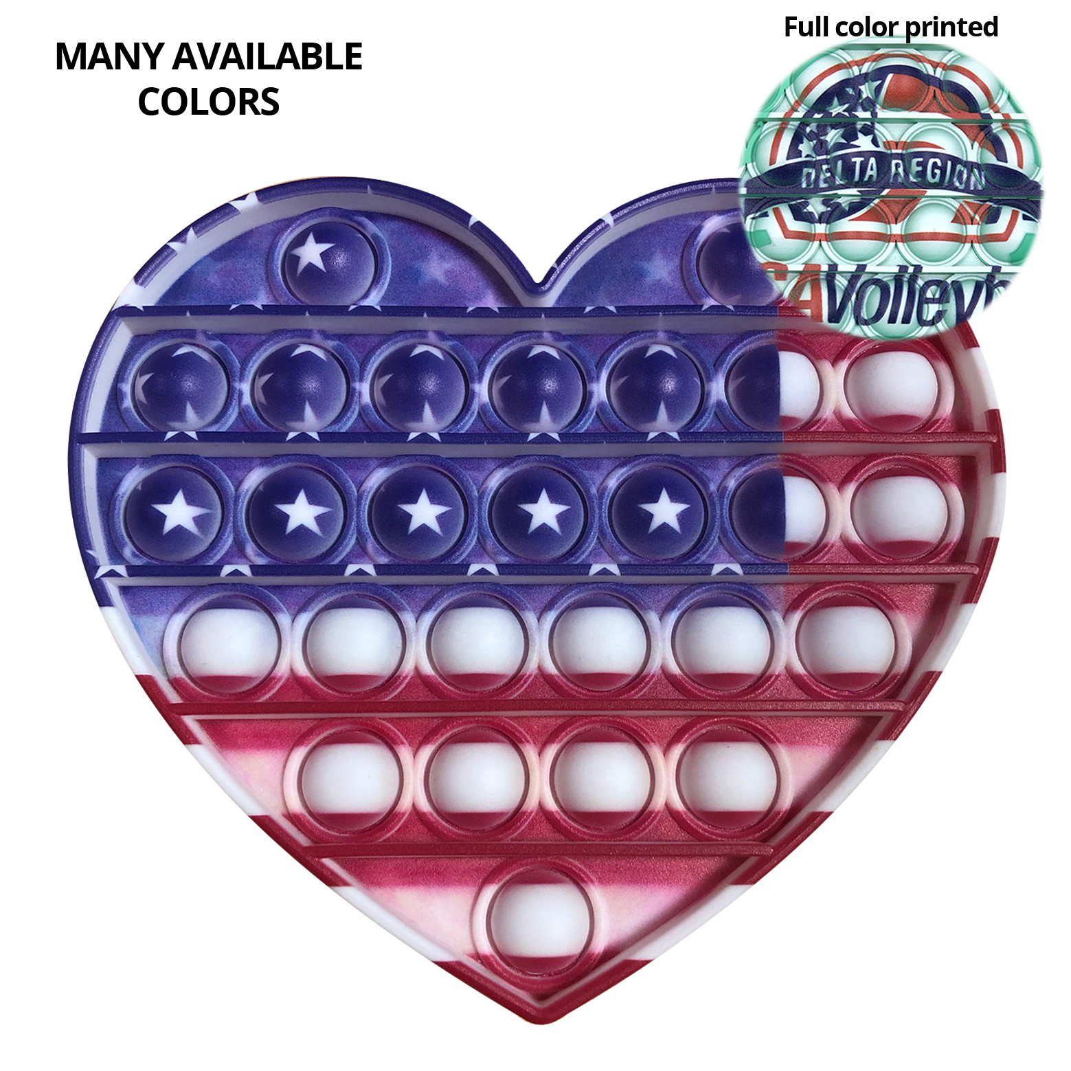 Pop It Fidget Toy - Heart Full color 2