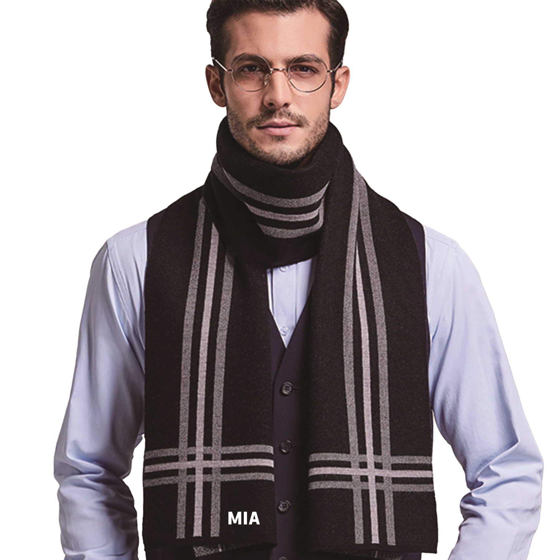 Striped Knit Scarf 2
