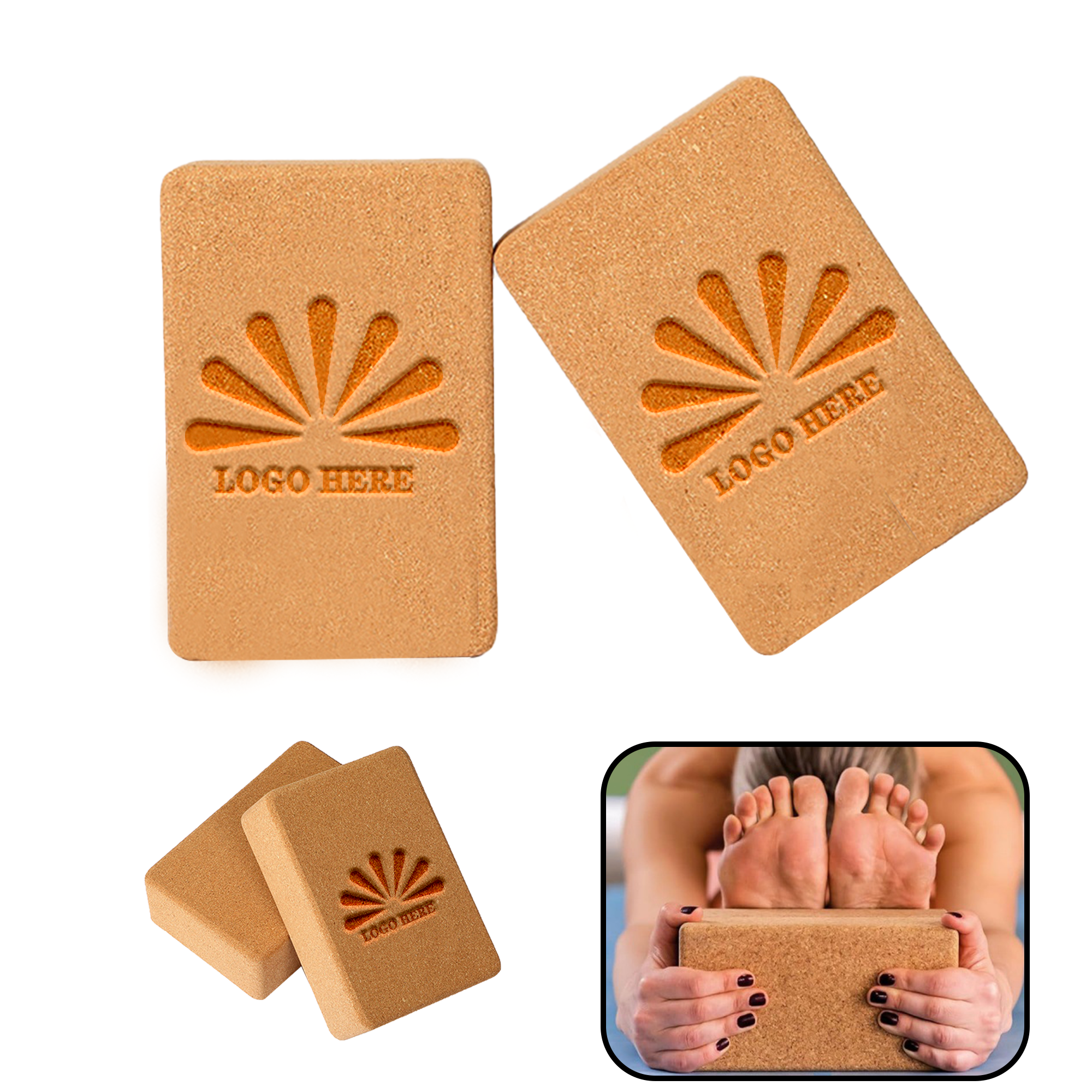 MOQ 20 PCS Natural Cork Yoga Block 1