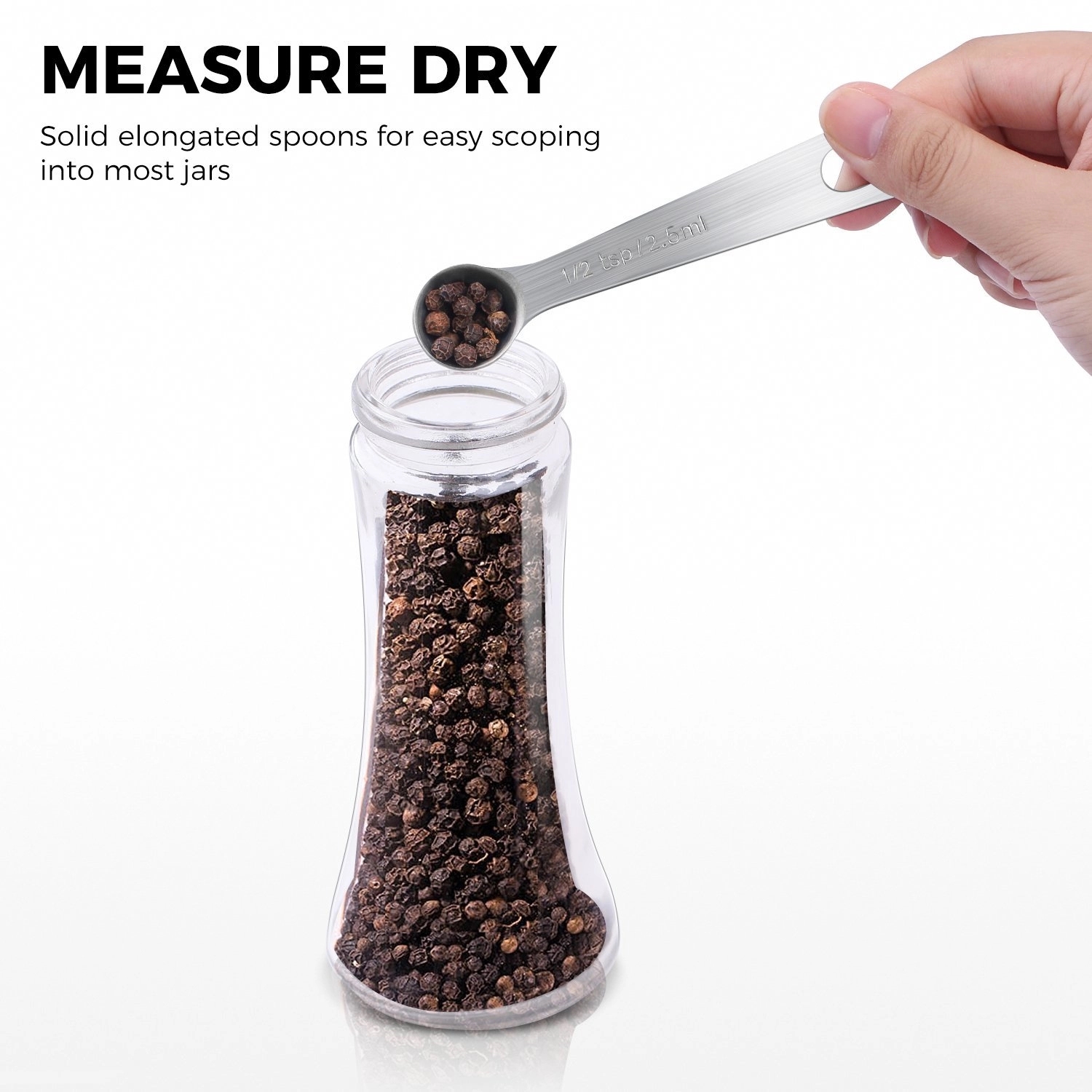 Stainless Steel Measuring Spoons, Set of 6 2