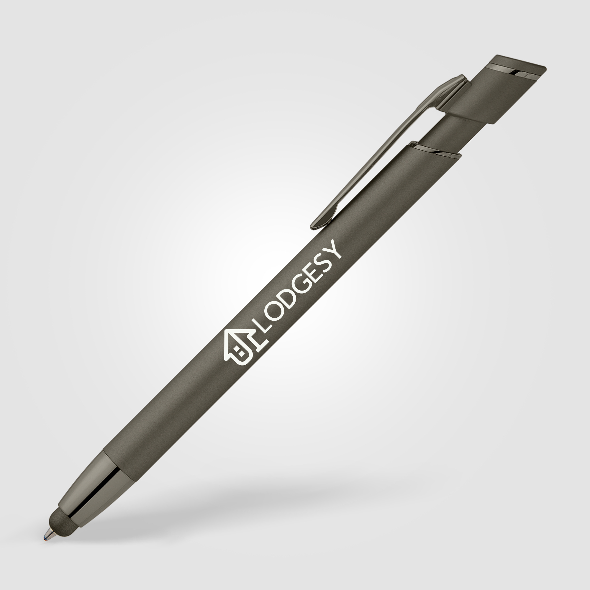 Pacific Softy Monochrome Metallic Pen w/ Stylus 16