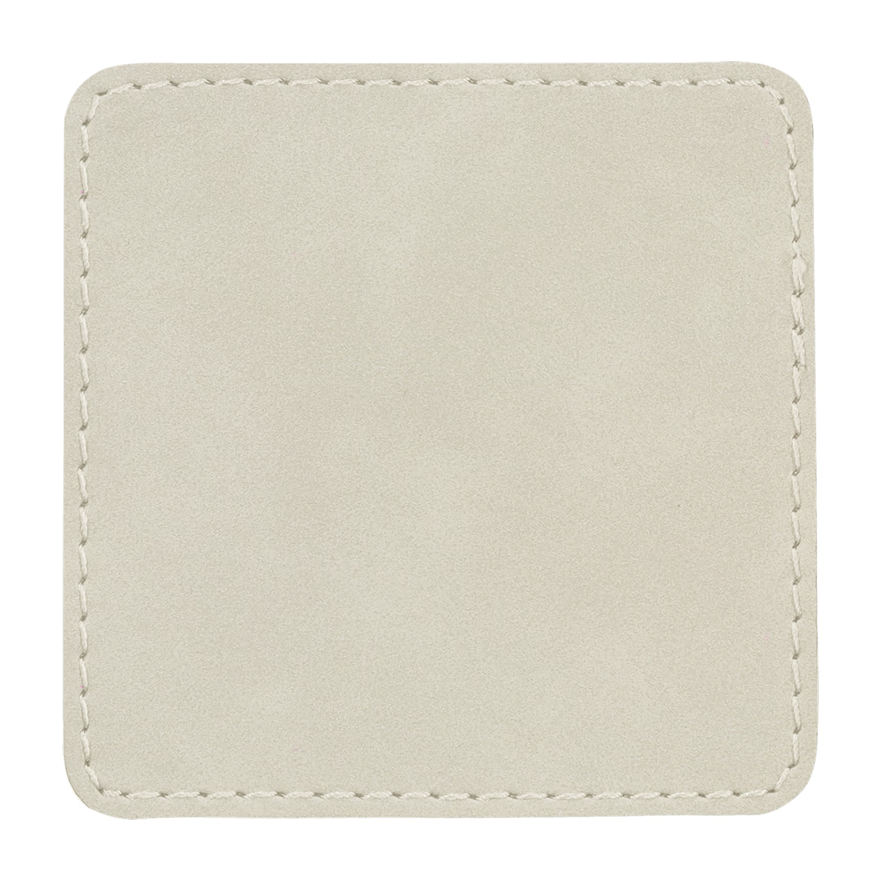 3" White Leatherette Square Patch with Adhesive 2