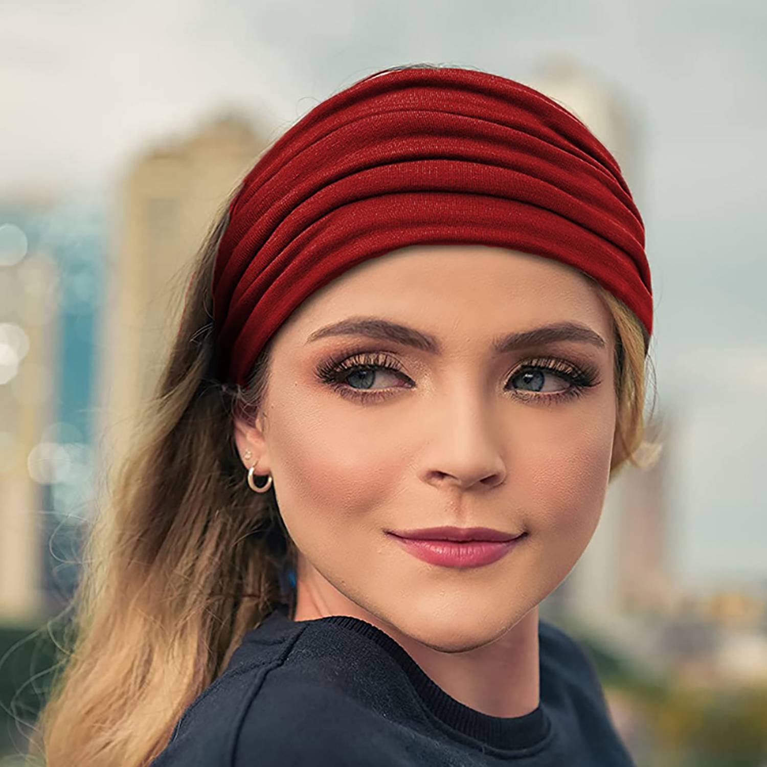 Extra Wide Elastic Cross Headband For Women 5