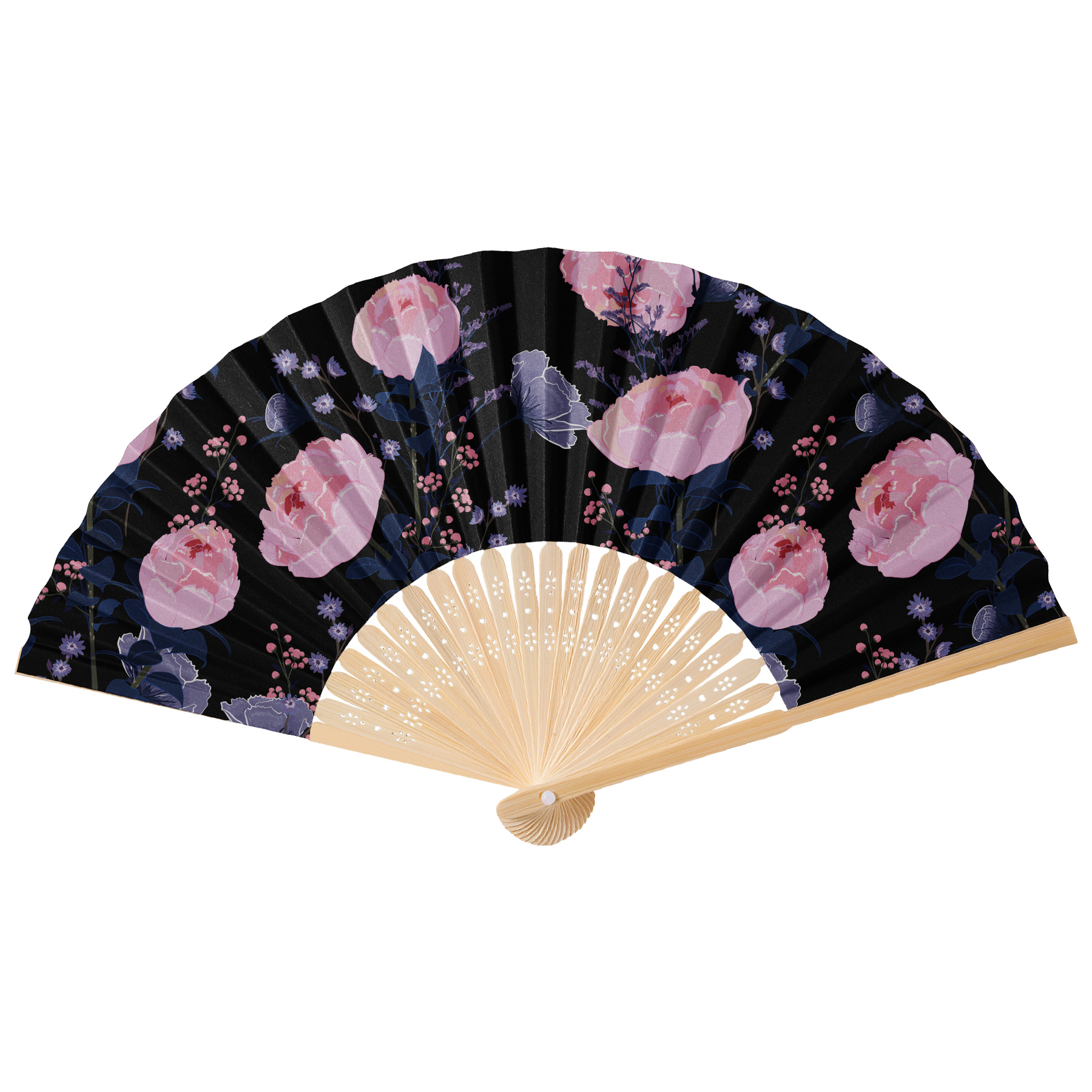 Full Color Foldable Bamboo Paper Hand Fan 7