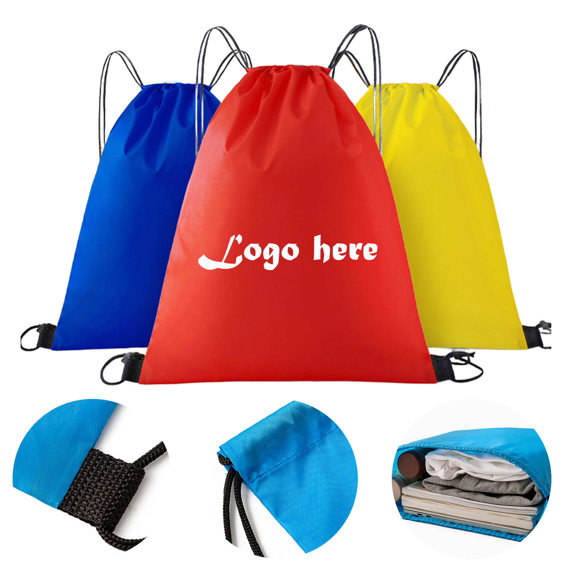 Promotional Custom Polyester Drawstring Bag 1