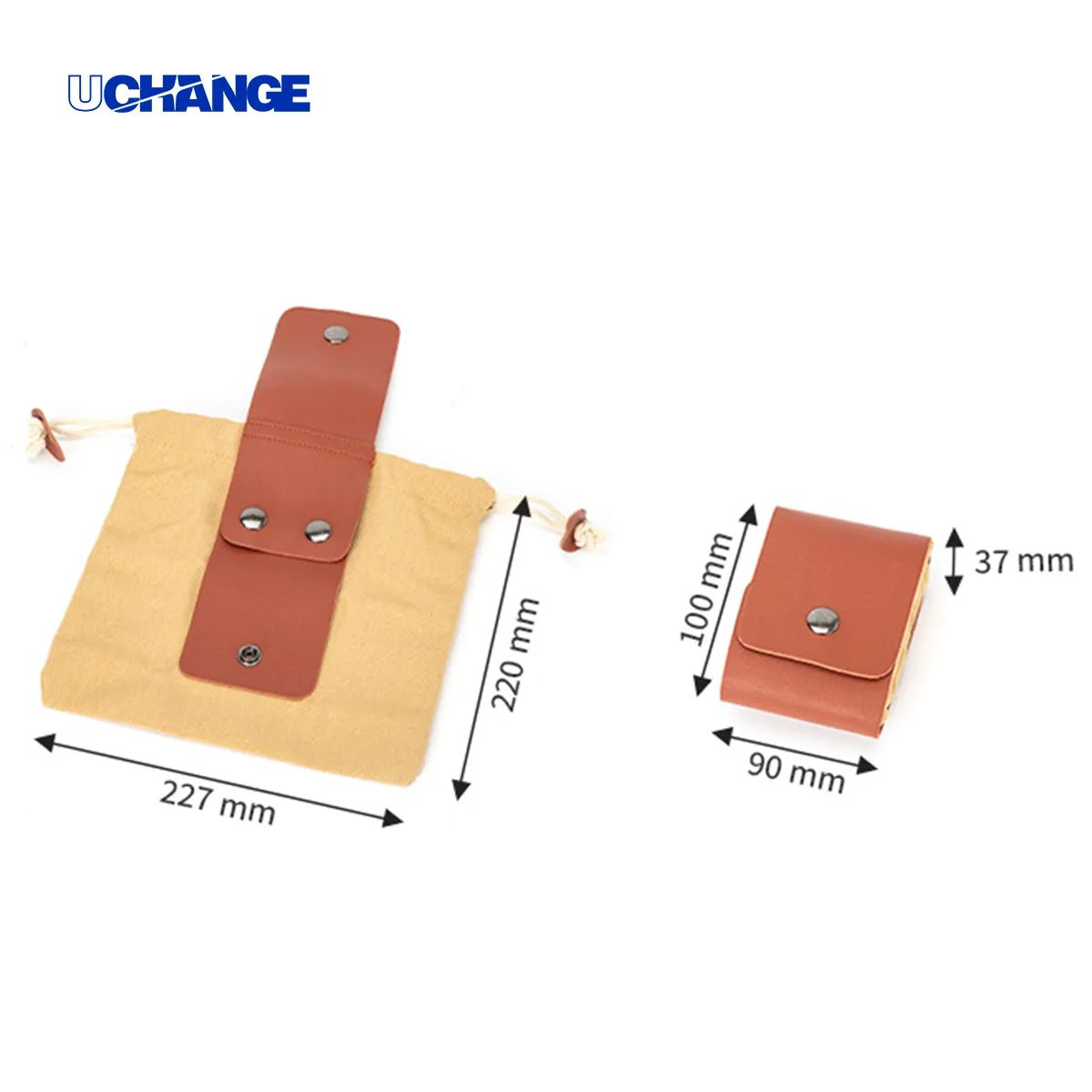 Foldable Canvas Foraging Belt Pouch With Drawcord 3