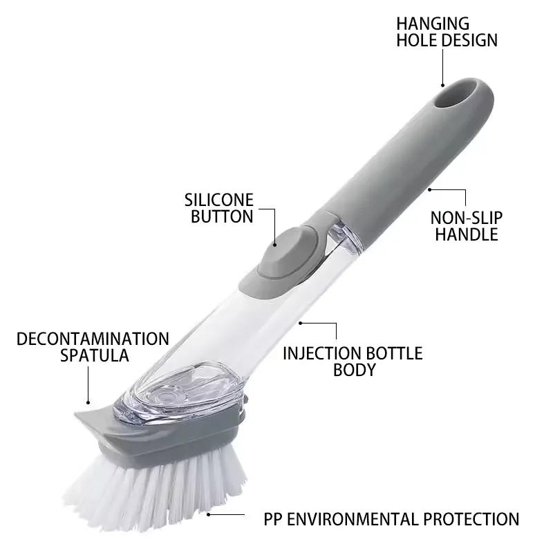 Dish Pot Brush with Soap Dispenser 3
