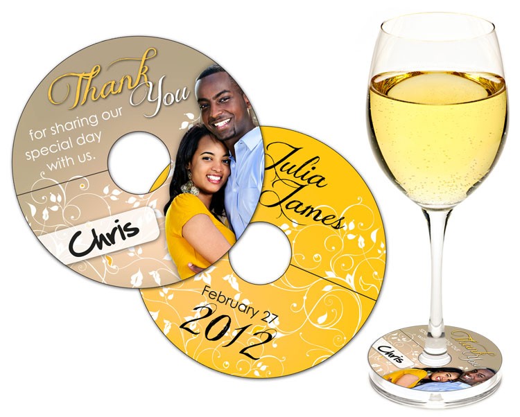 Wine Glass Tag - Extra-Thick UV-Coated (1S) - 3 Inch Diameter - 14 pt. 1