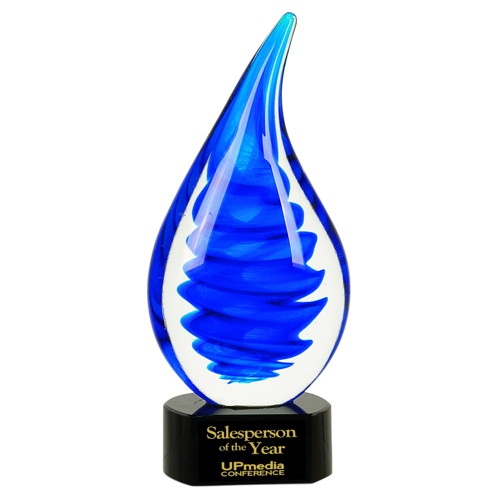 Swirl Drop Art Glass 10.25" 2